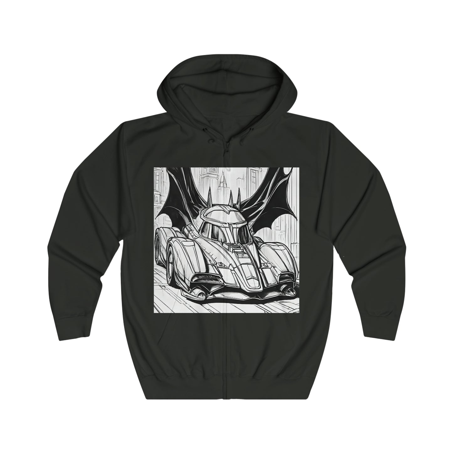 "Automobiliá de Chiroptera" Single Print Unisex Full Zip Hoodie