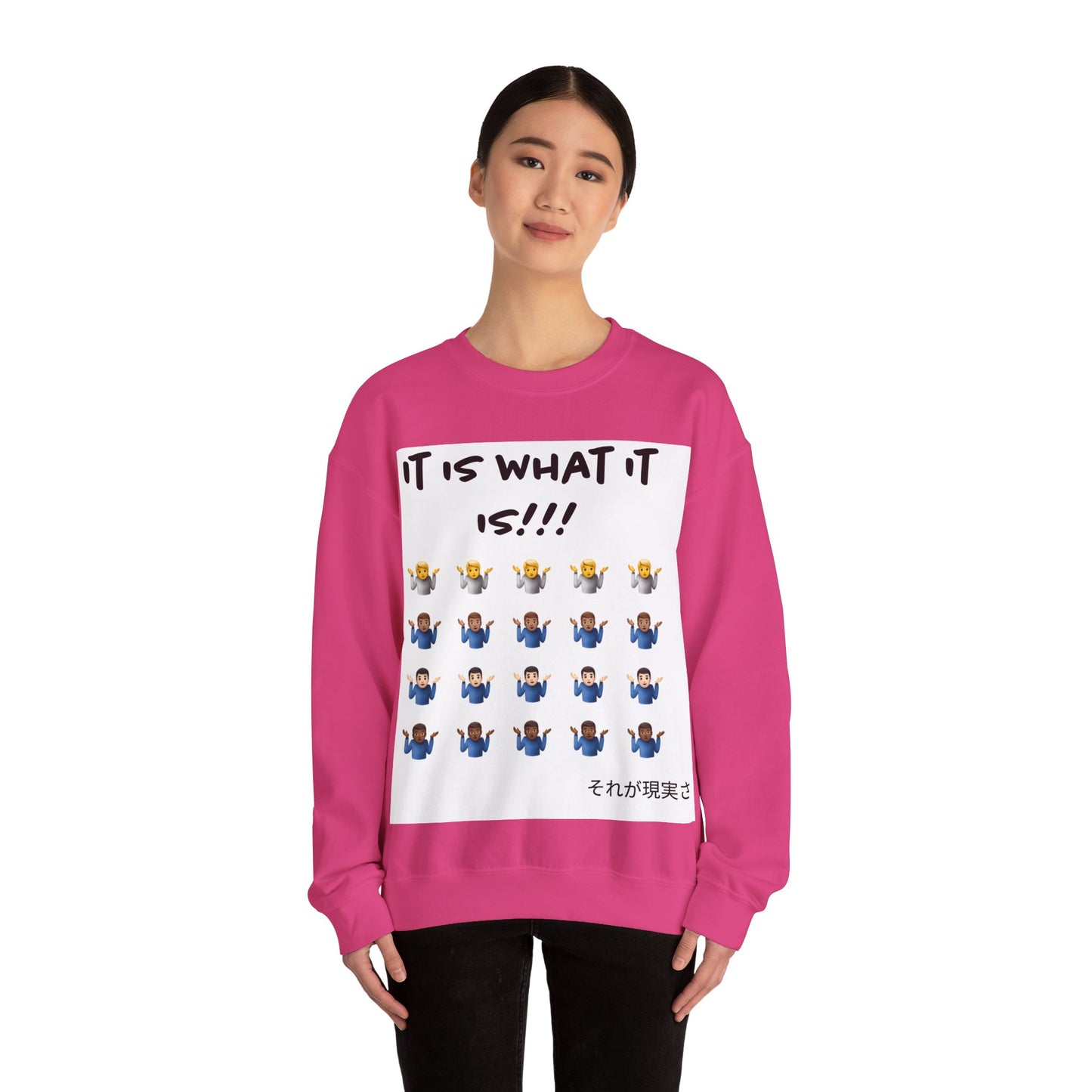 "It is what it is male" Single Print Unisex Heavy Blend™ Crewneck Sweatshirt