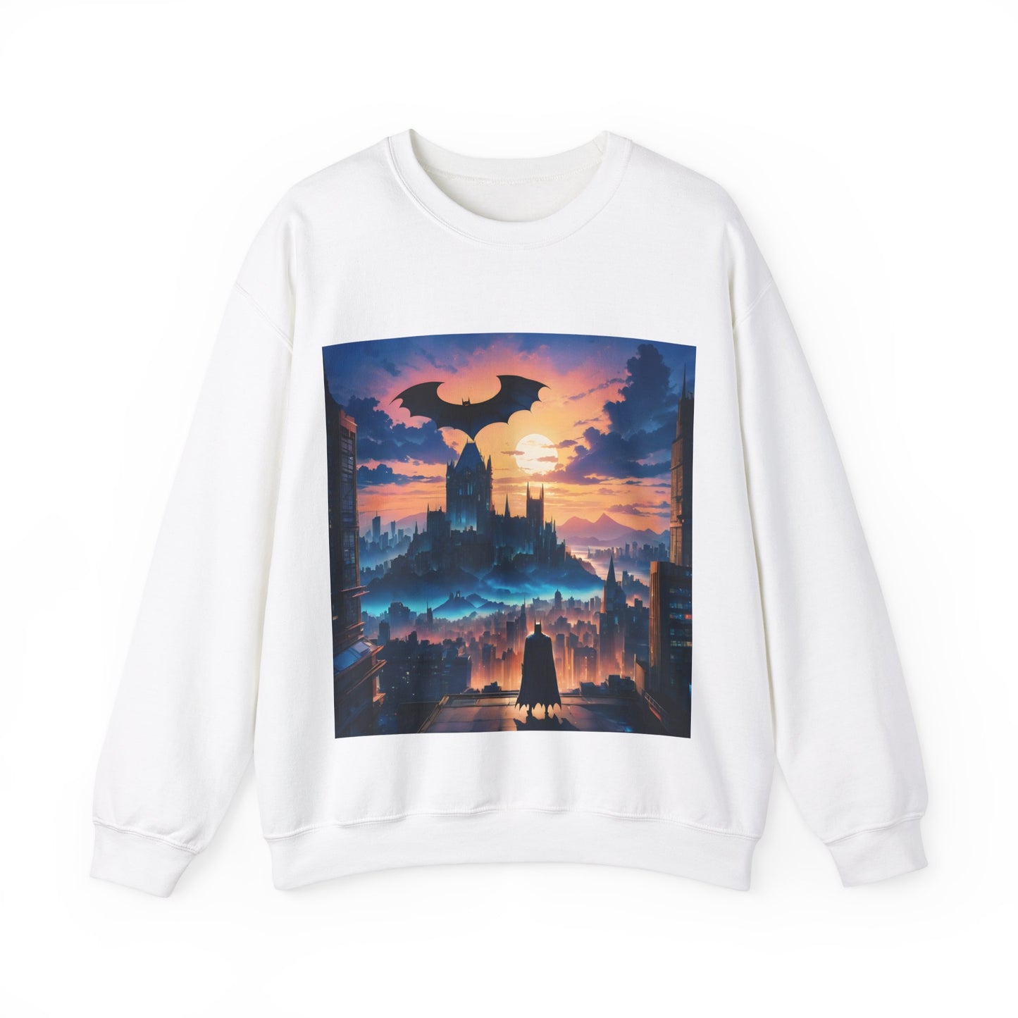 " The Dark Knight watching" Single Print Unisex Heavy Blend™ Crewneck Sweatshirt