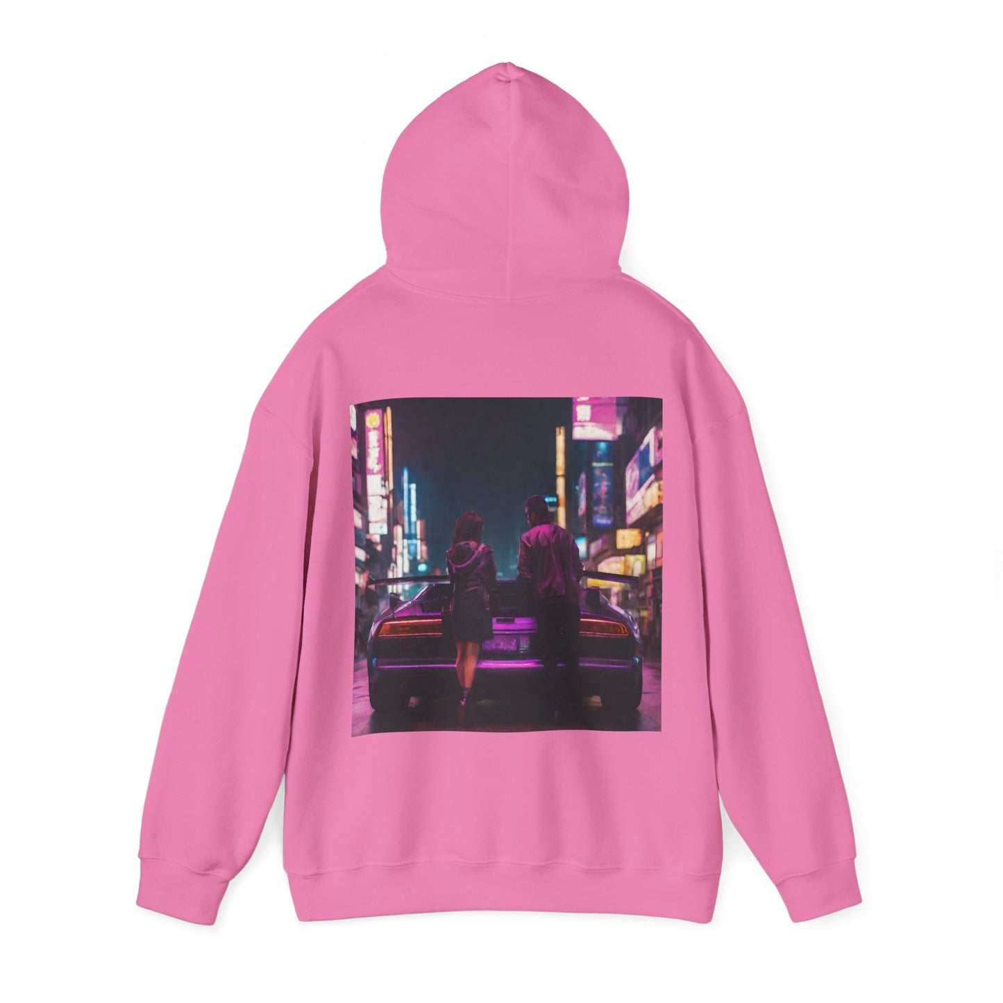 "Midnight in Neo Tokyo" Double Print Unisex Heavy Blend™ Hooded Sweatshirt