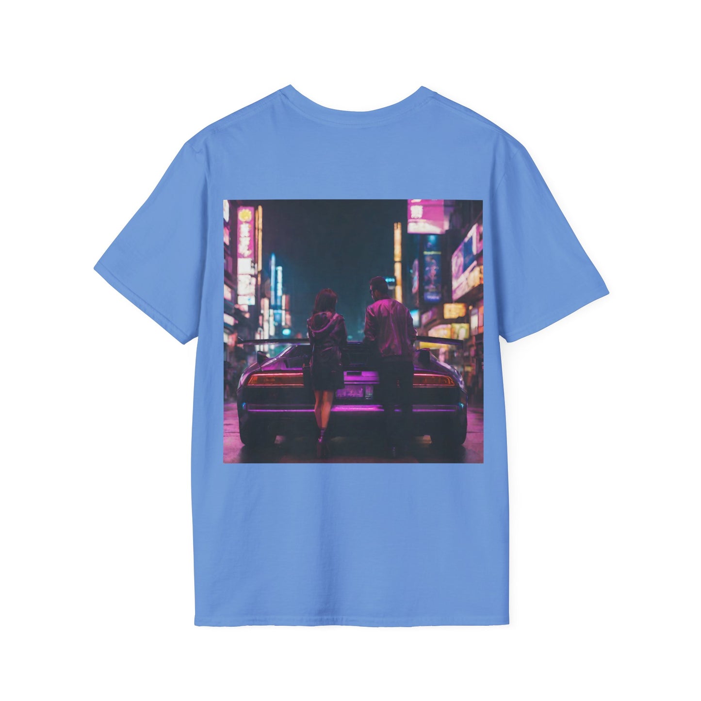 "Midnight in Neo Tokyo" Double Print Unisex Softstyle T-Shirt