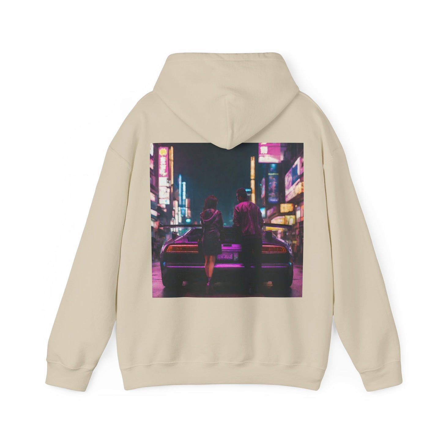 "Midnight in Neo Tokyo" Double Print Unisex Heavy Blend™ Hooded Sweatshirt