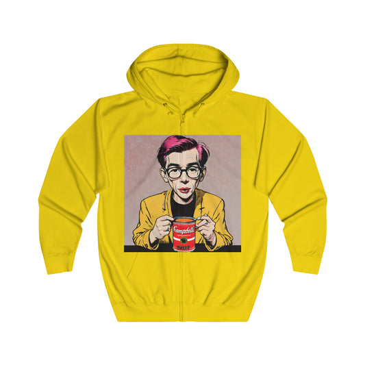 "Warhol: the abstract legend" Single Print Unisex Full Zip Hoodie