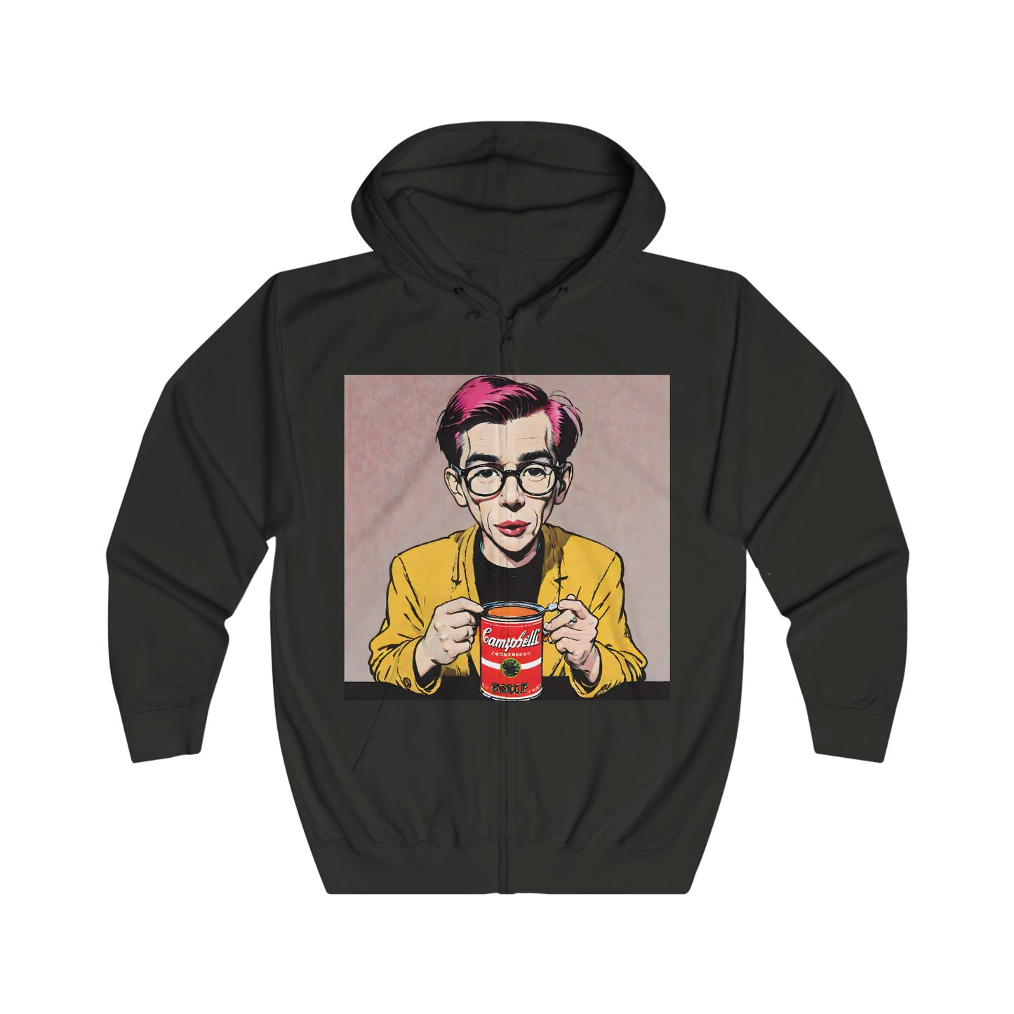 "Warhol: the abstract legend" Single Print Unisex Full Zip Hoodie