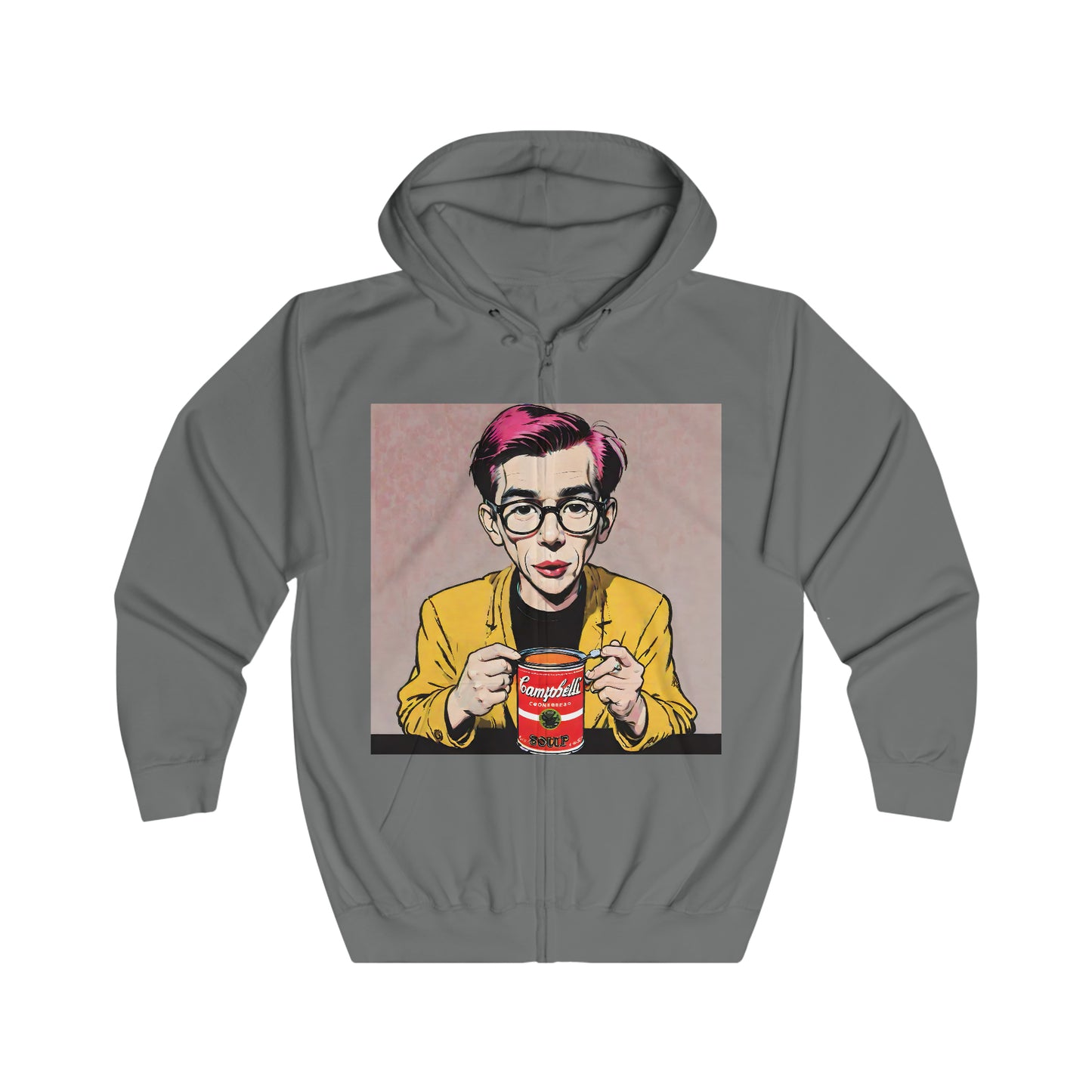 "Warhol: the abstract legend" Single Print Unisex Full Zip Hoodie