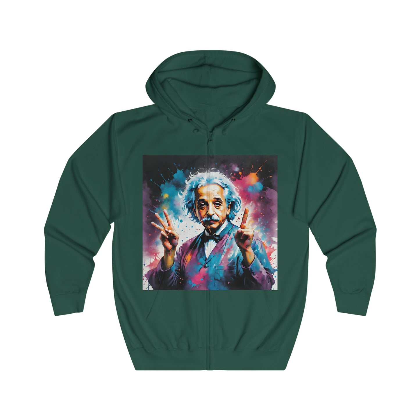 "The theory of everything" Single Print Unisex Full Zip Hoodie