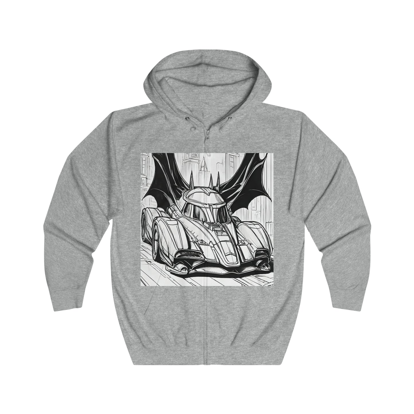 "Automobiliá de Chiroptera" Single Print Unisex Full Zip Hoodie