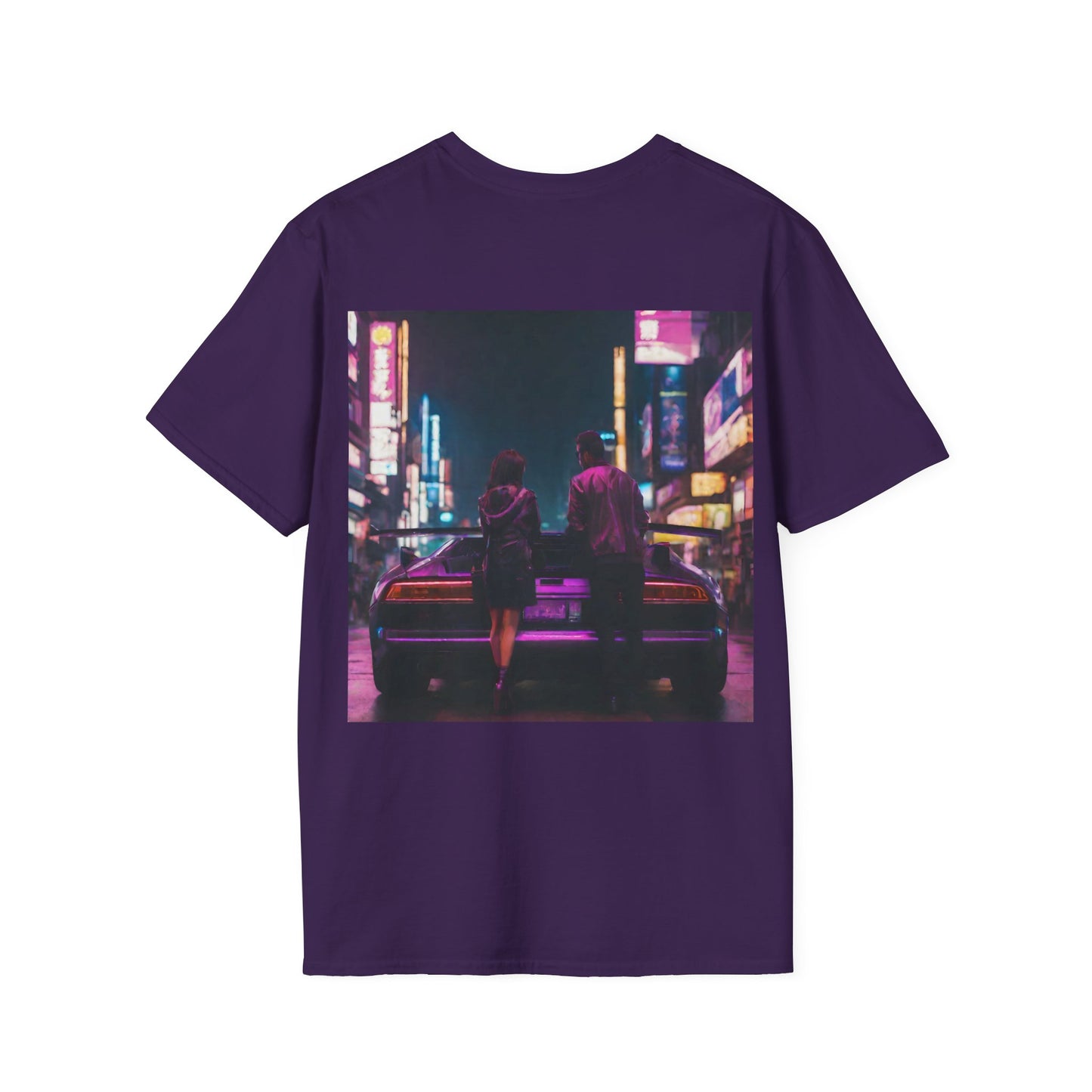 "Midnight in Neo Tokyo" Double Print Unisex Softstyle T-Shirt