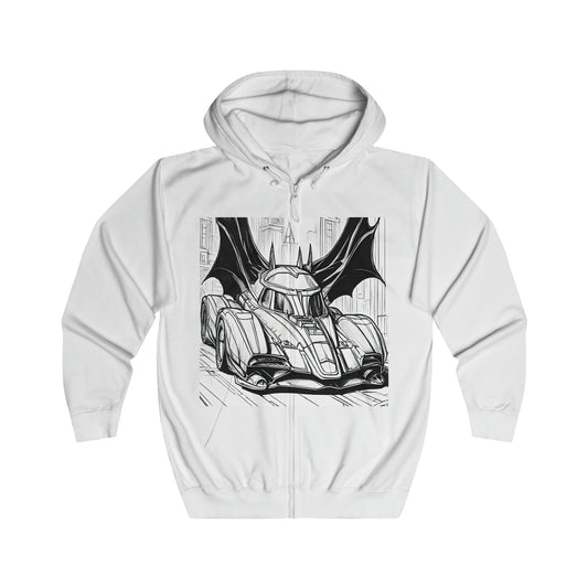 "Automobiliá de Chiroptera" Single Print Unisex Full Zip Hoodie