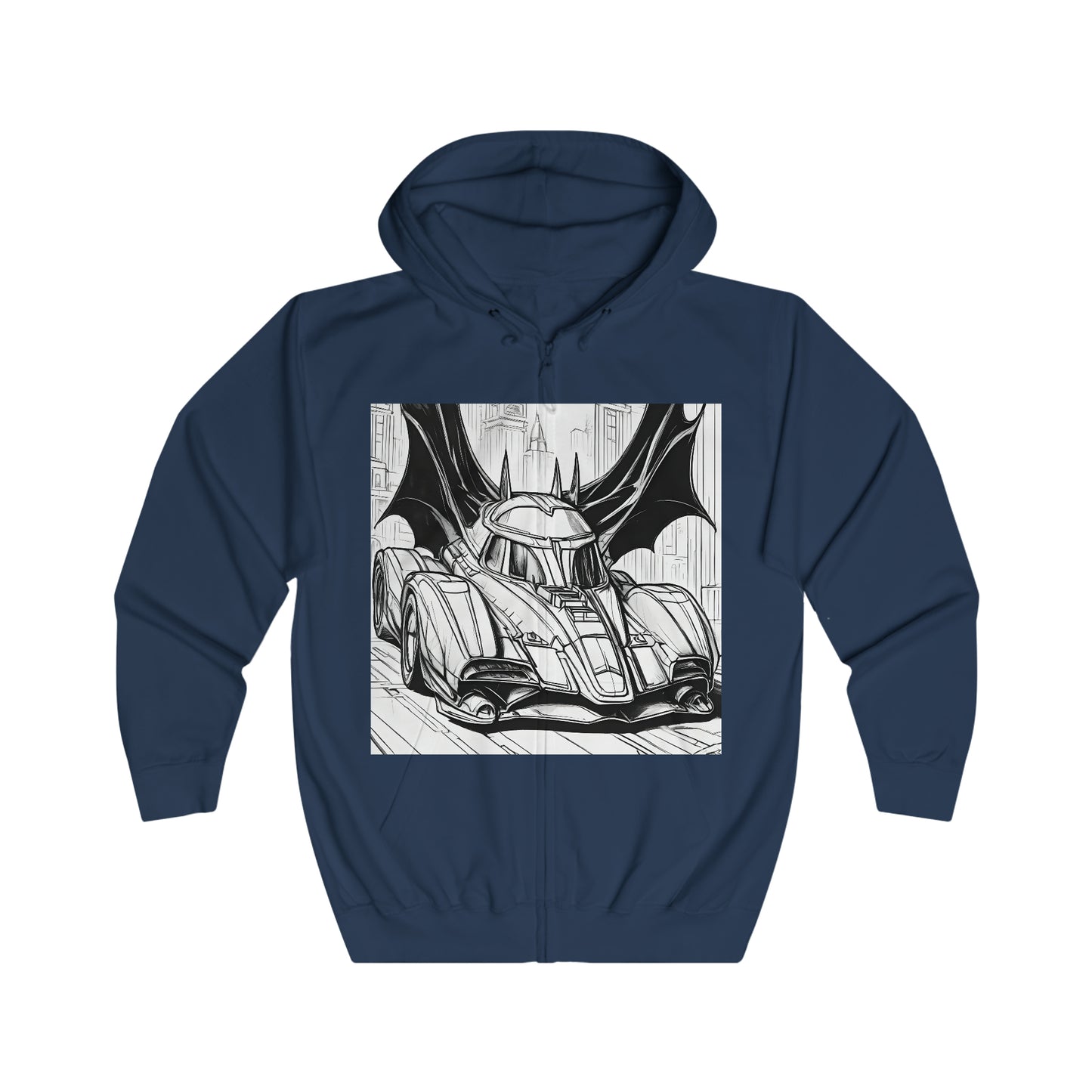 "Automobiliá de Chiroptera" Single Print Unisex Full Zip Hoodie