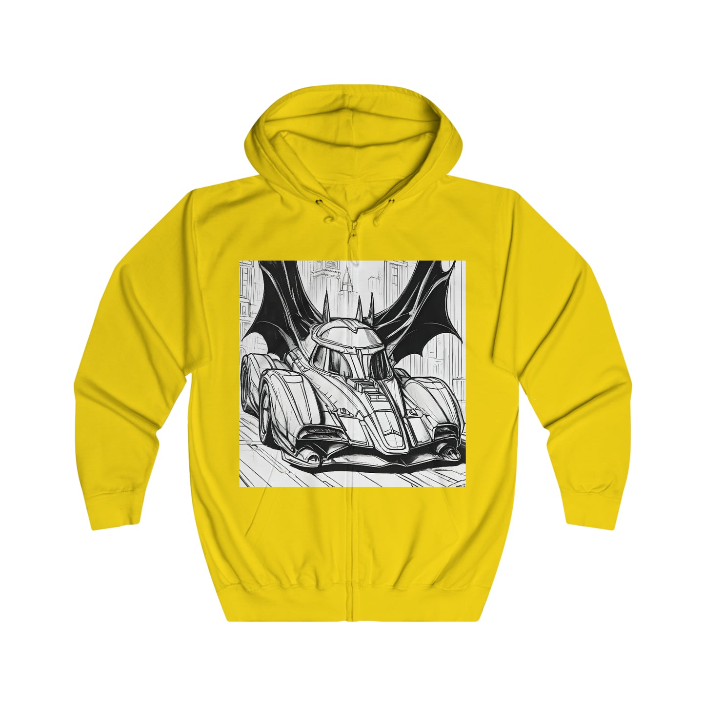 "Automobiliá de Chiroptera" Single Print Unisex Full Zip Hoodie