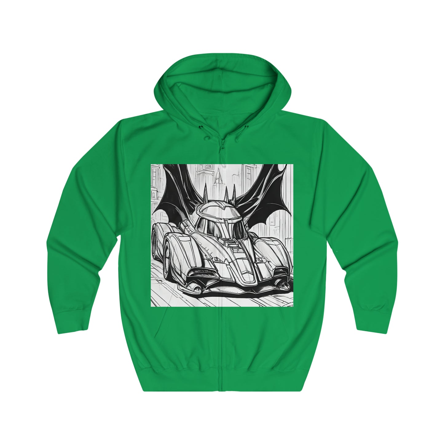 "Automobiliá de Chiroptera" Single Print Unisex Full Zip Hoodie