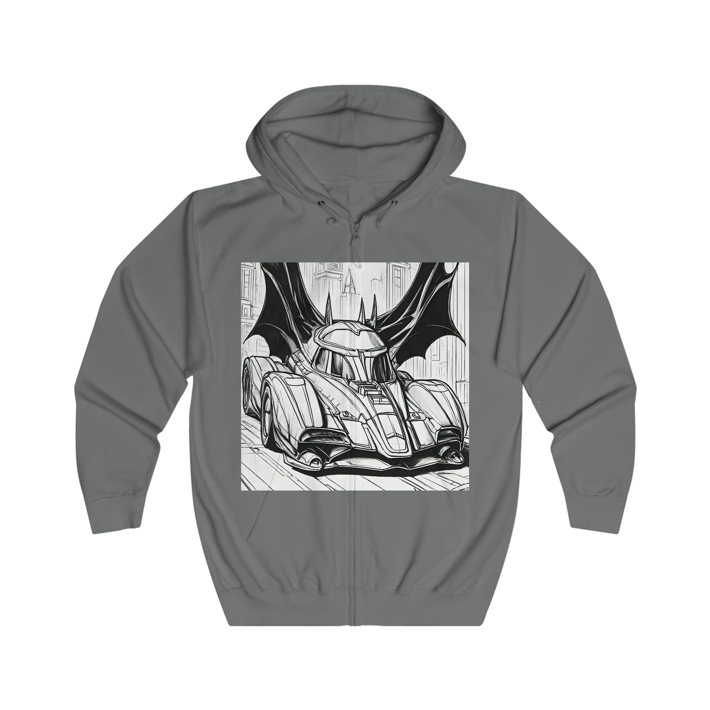 "Automobiliá de Chiroptera" Single Print Unisex Full Zip Hoodie