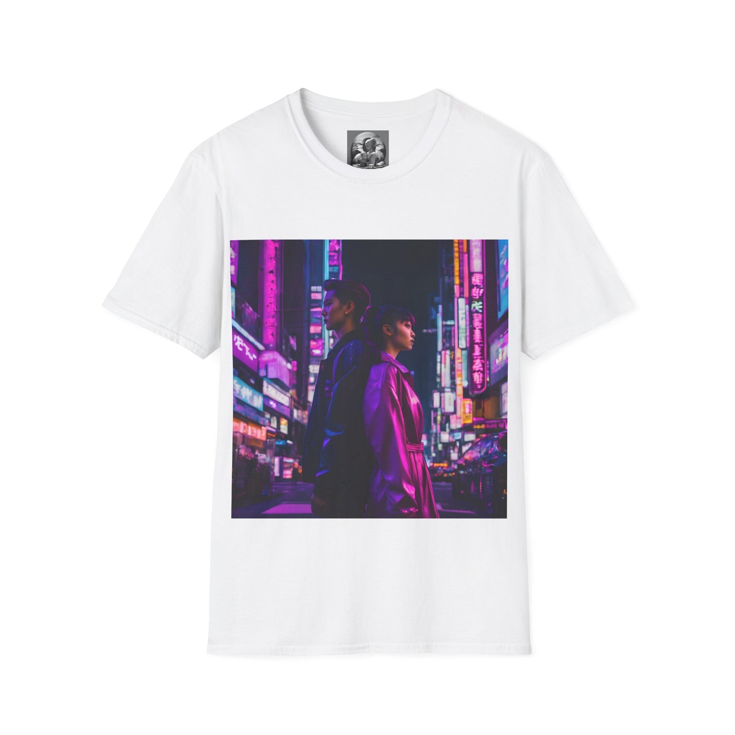 "Midnight in Neo Tokyo" Double Print Unisex Softstyle T-Shirt