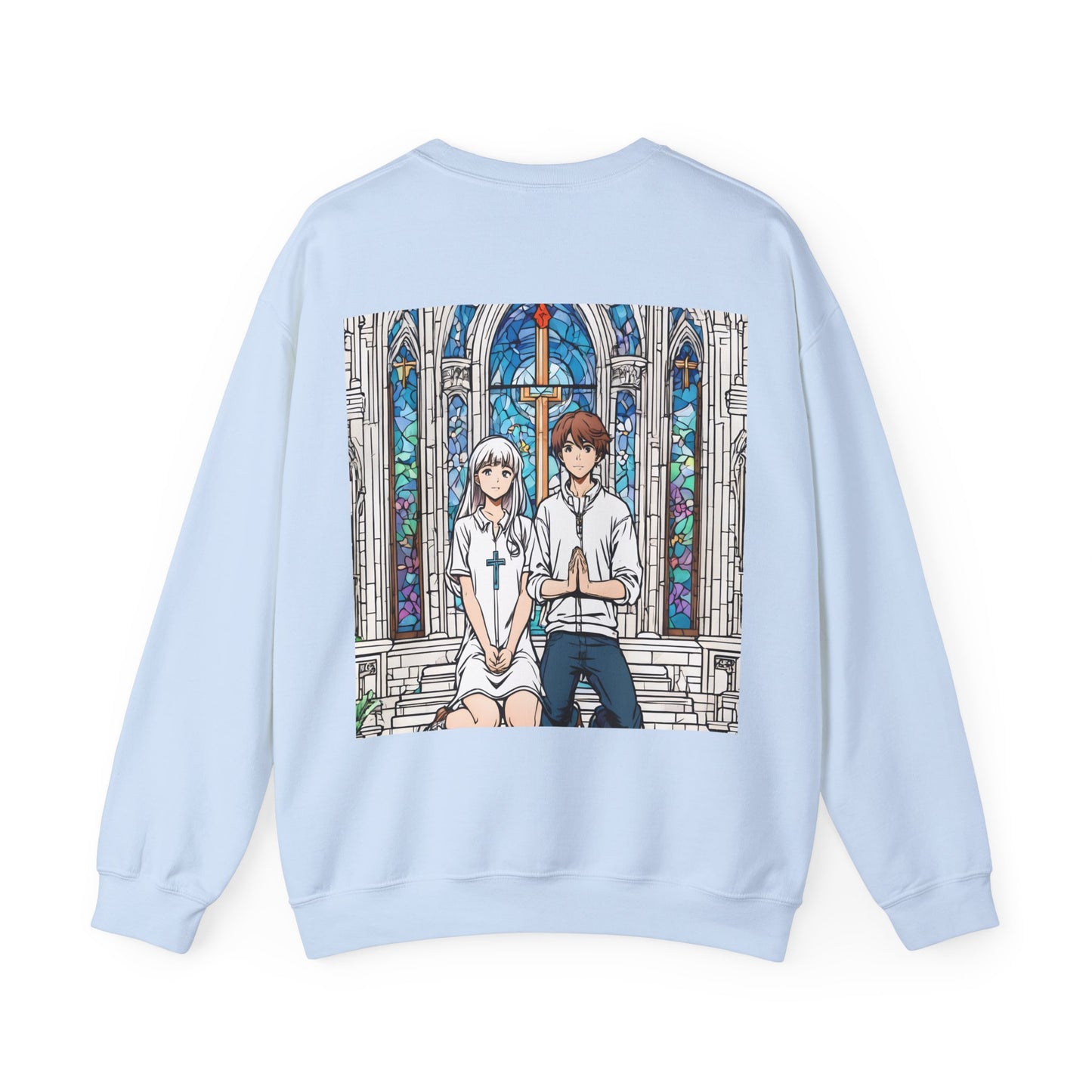 "In God we trust" Double Print Unisex Heavy Blend™ Crewneck Sweatshirt