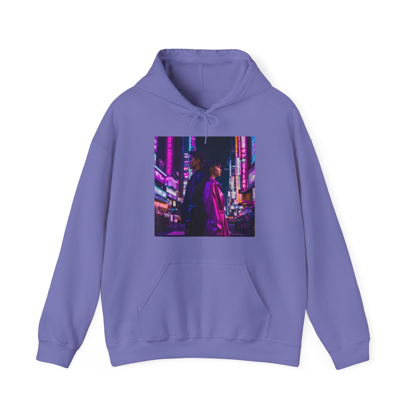 "Midnight in Neo Tokyo" Double Print Unisex Heavy Blend™ Hooded Sweatshirt