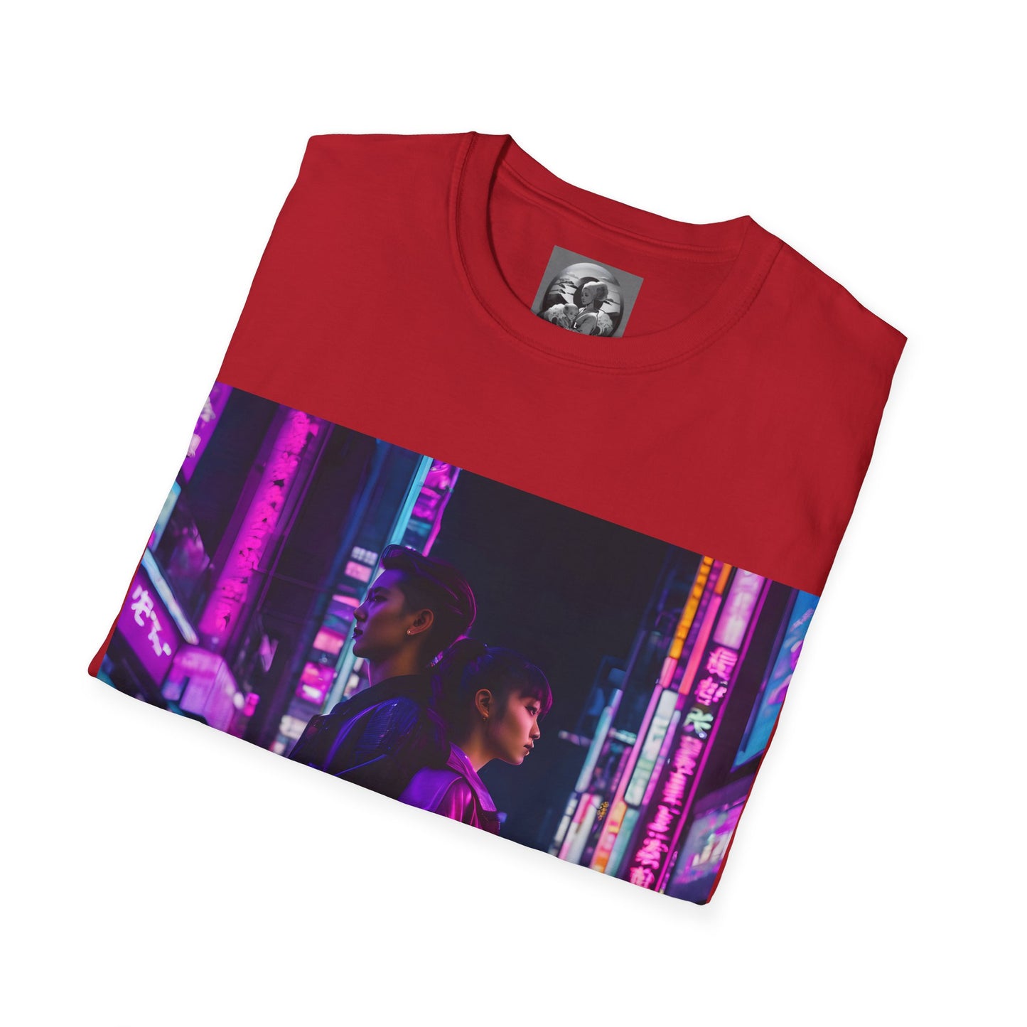 "Midnight in Neo Tokyo" Double Print Unisex Softstyle T-Shirt