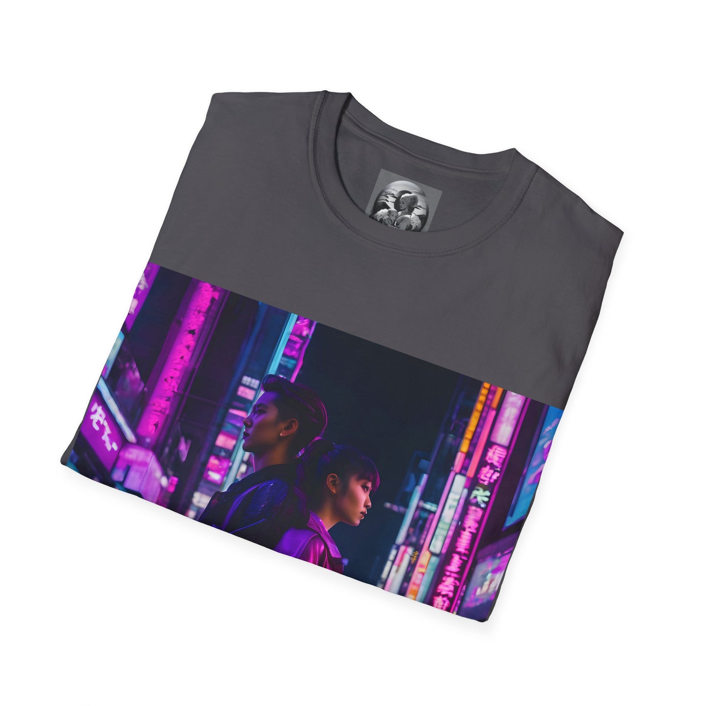 "Midnight in Neo Tokyo" Double Print Unisex Softstyle T-Shirt