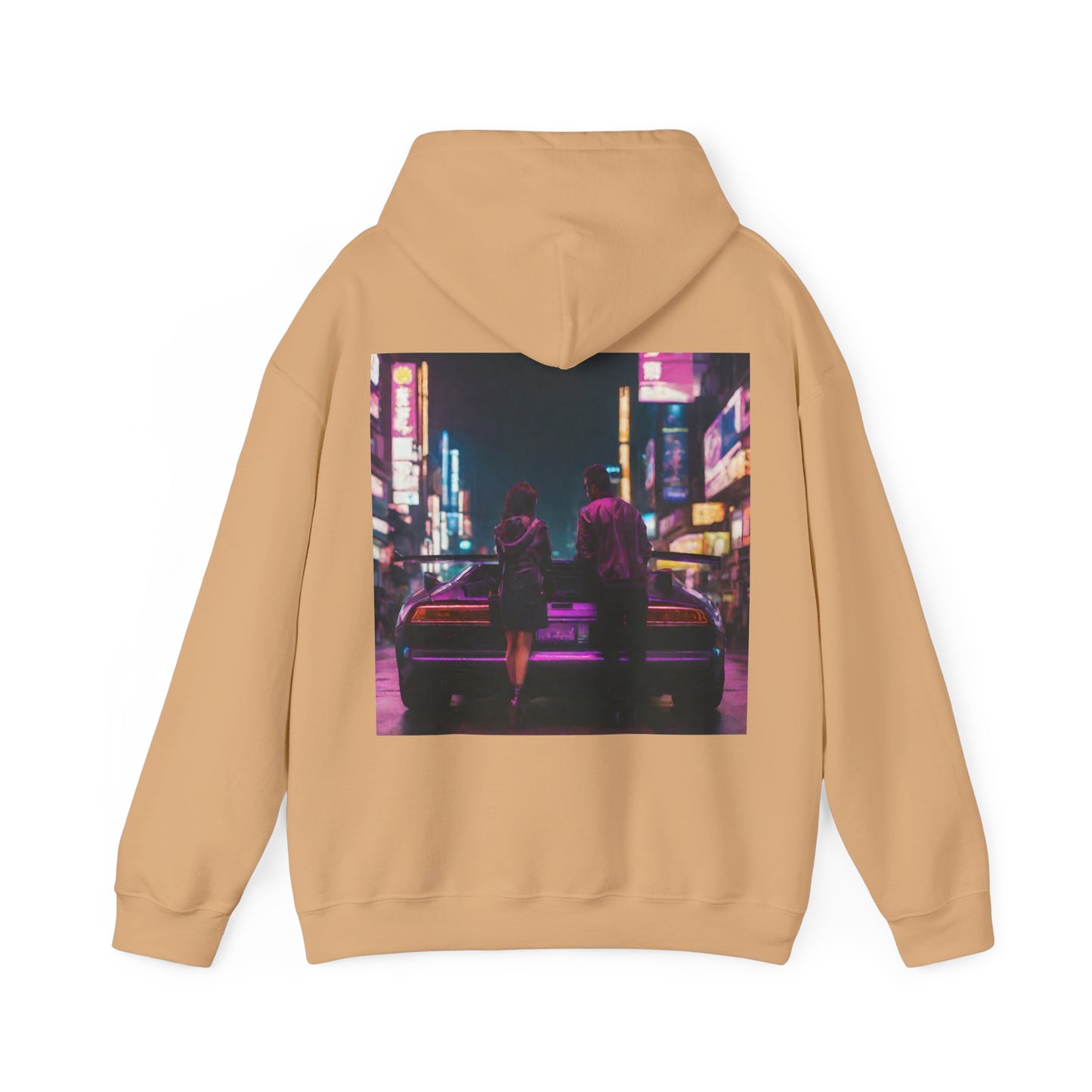 "Midnight in Neo Tokyo" Double Print Unisex Heavy Blend™ Hooded Sweatshirt