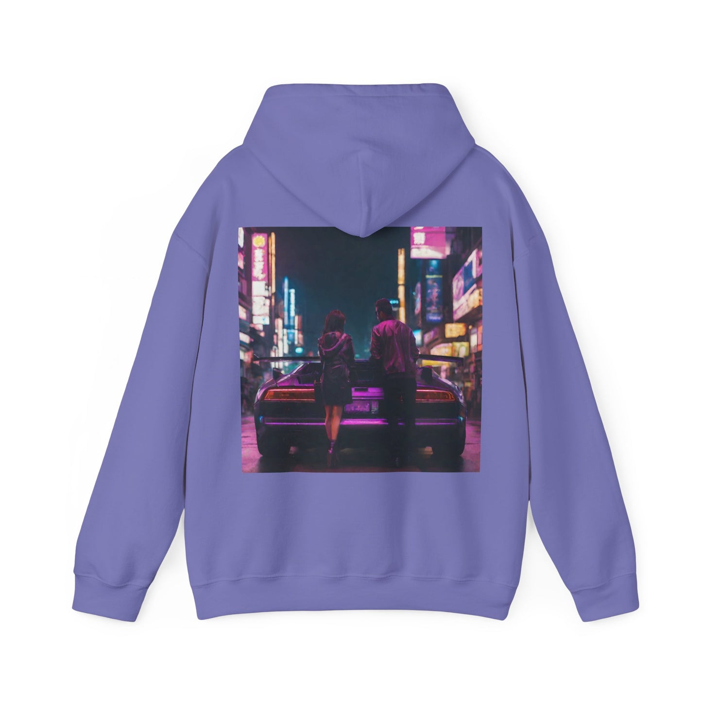 "Midnight in Neo Tokyo" Double Print Unisex Heavy Blend™ Hooded Sweatshirt