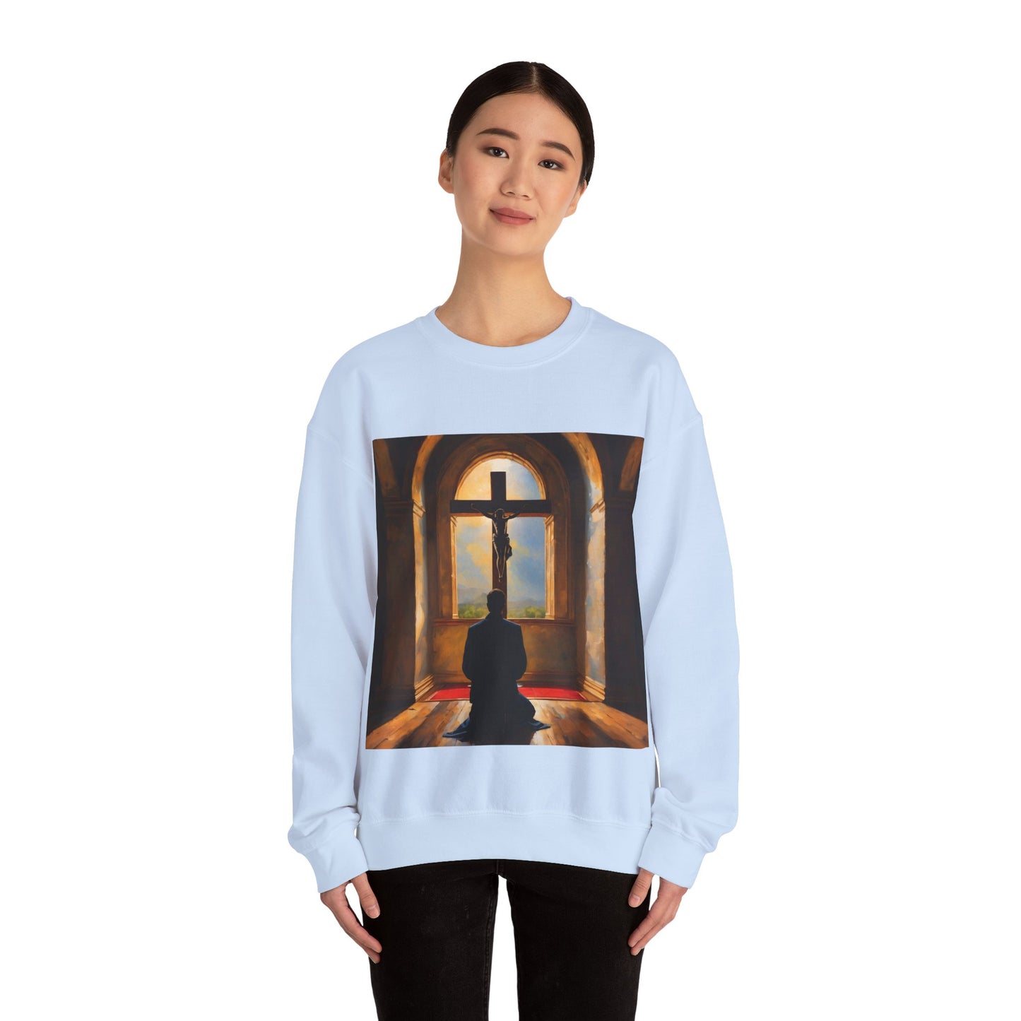 "In God we trust" Single Print Unisex Heavy Blend™ Crewneck Sweatshirt