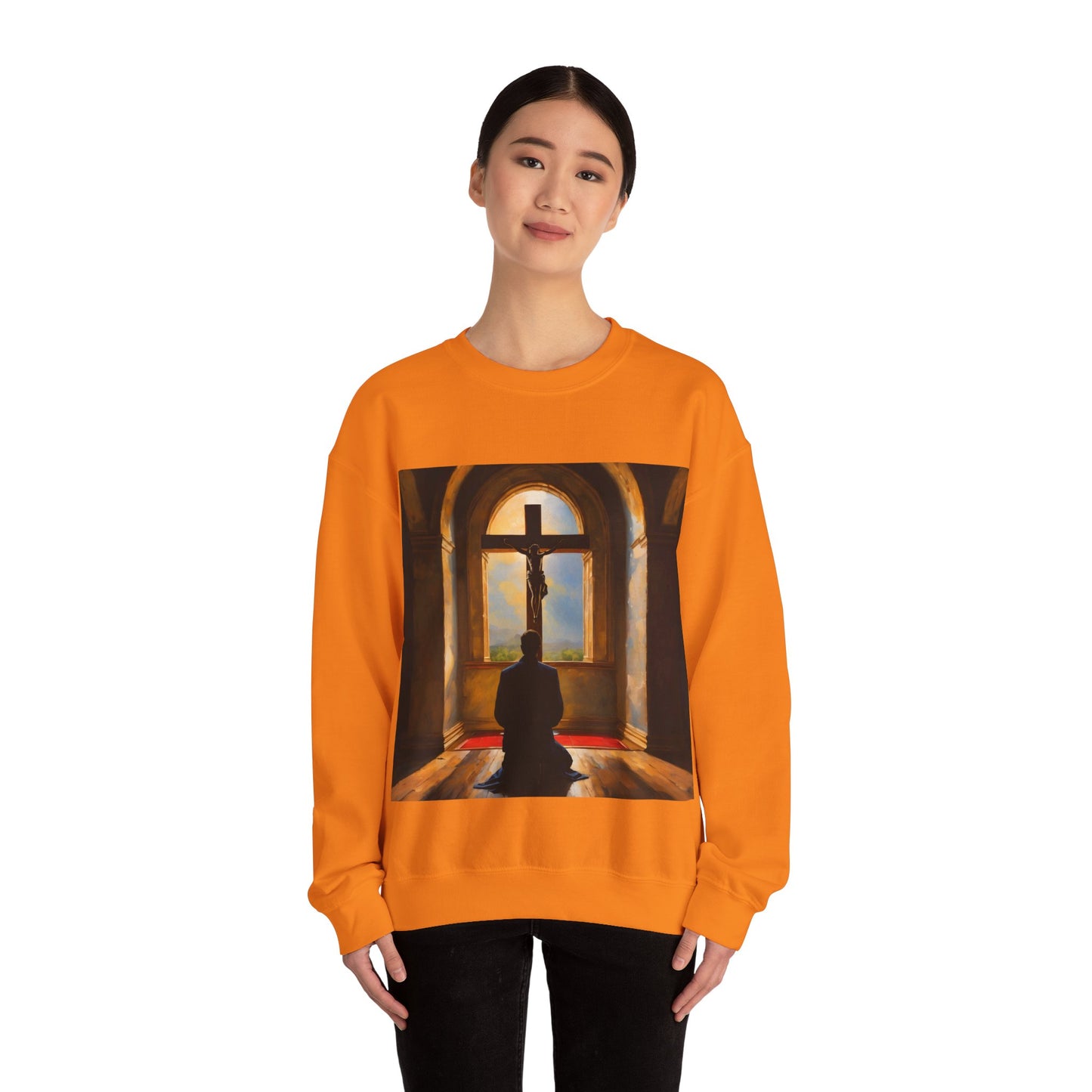 "In God we trust" Single Print Unisex Heavy Blend™ Crewneck Sweatshirt