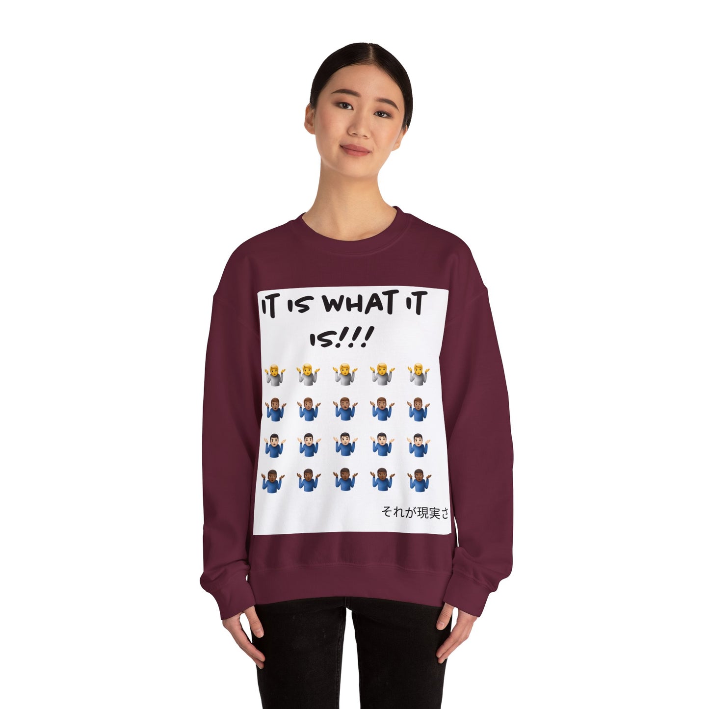 "It is what it is male" Single Print Unisex Heavy Blend™ Crewneck Sweatshirt