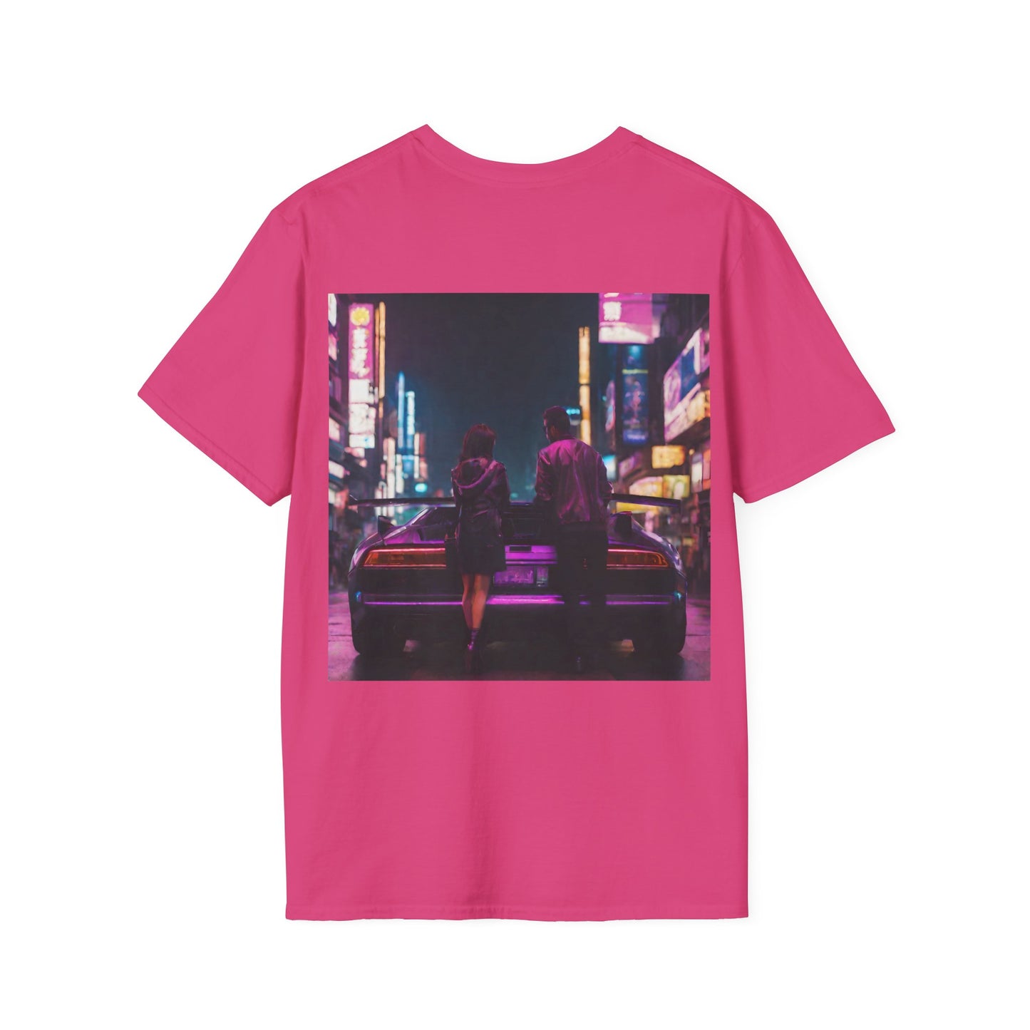 "Midnight in Neo Tokyo" Double Print Unisex Softstyle T-Shirt