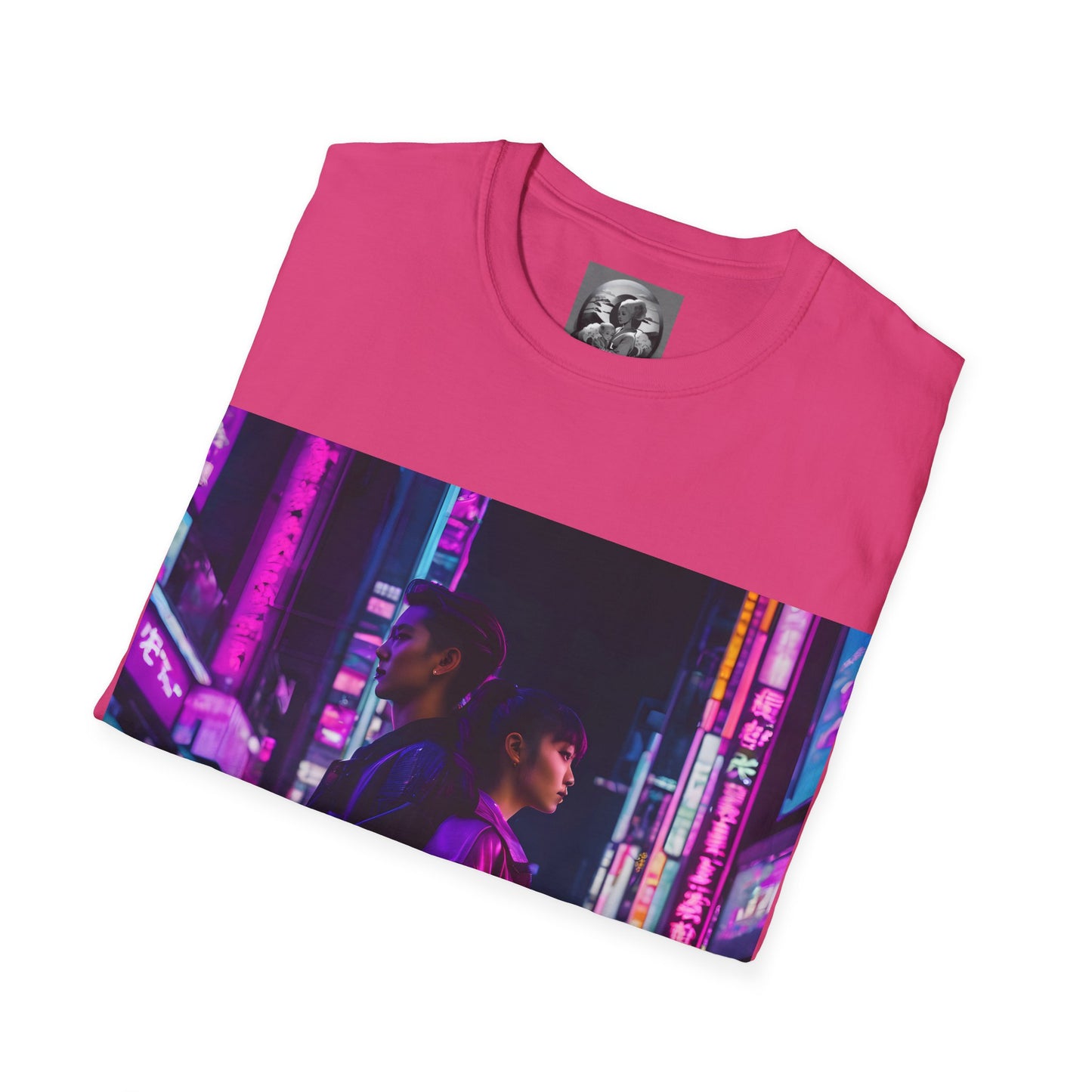 "Midnight in Neo Tokyo" Double Print Unisex Softstyle T-Shirt