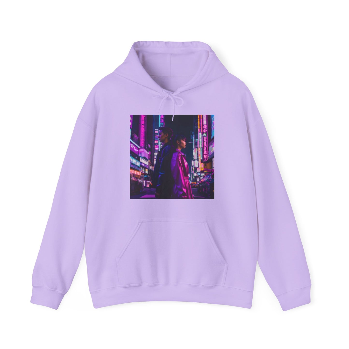 "Midnight in Neo Tokyo" Double Print Unisex Heavy Blend™ Hooded Sweatshirt