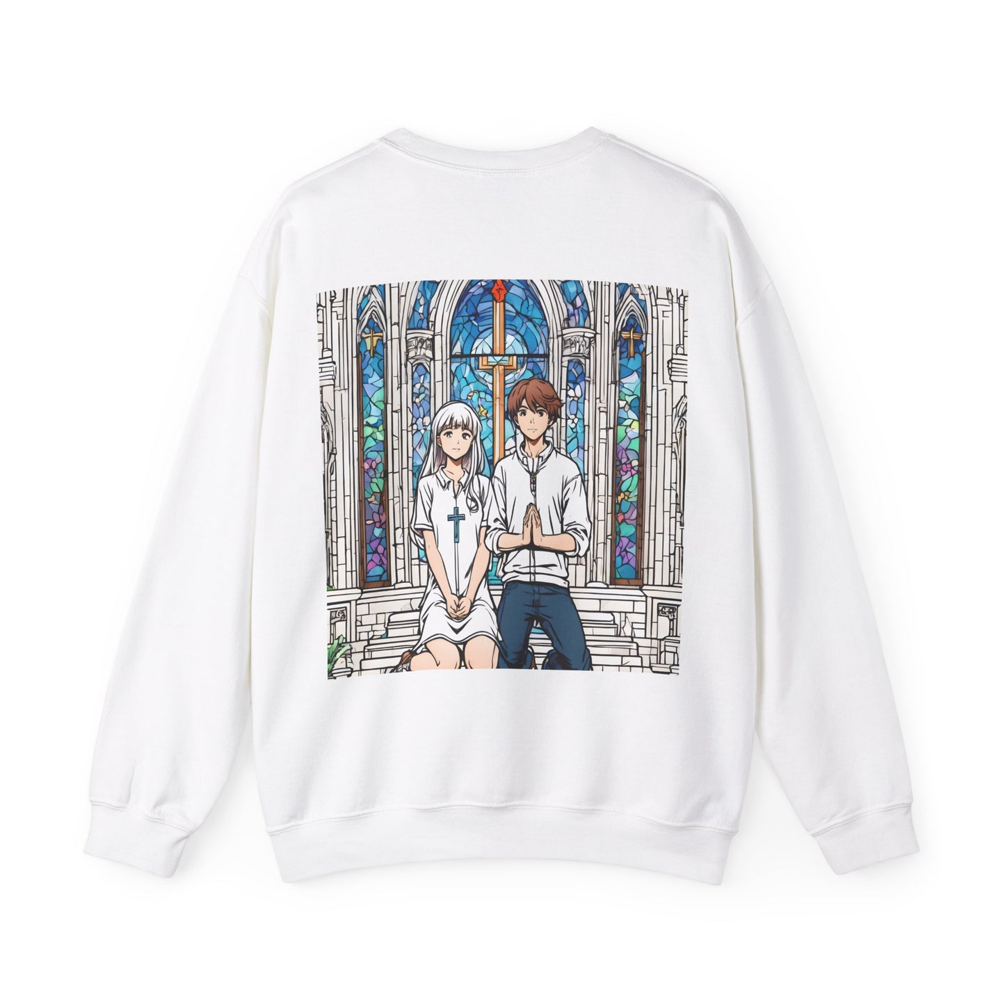 "In God we trust" Double Print Unisex Heavy Blend™ Crewneck Sweatshirt