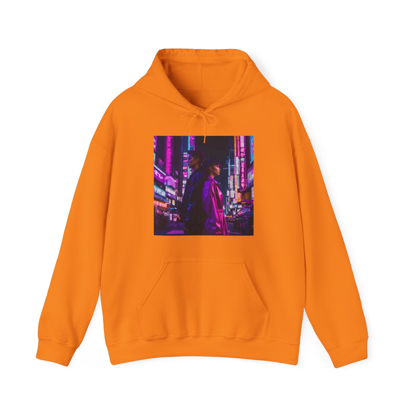 "Midnight in Neo Tokyo" Double Print Unisex Heavy Blend™ Hooded Sweatshirt