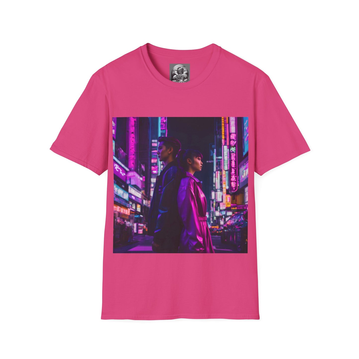 "Midnight in Neo Tokyo" Double Print Unisex Softstyle T-Shirt