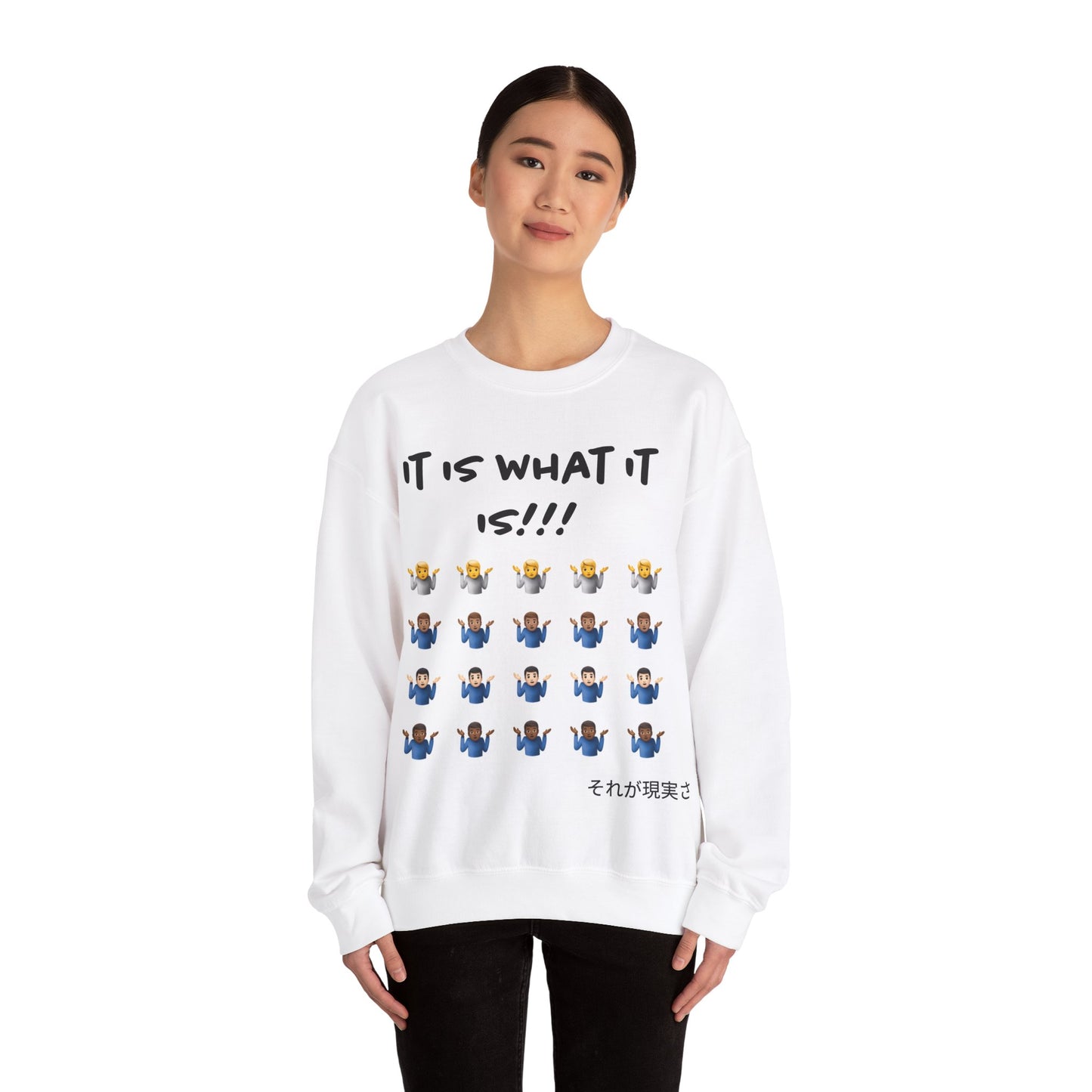 "It is what it is male" Single Print Unisex Heavy Blend™ Crewneck Sweatshirt