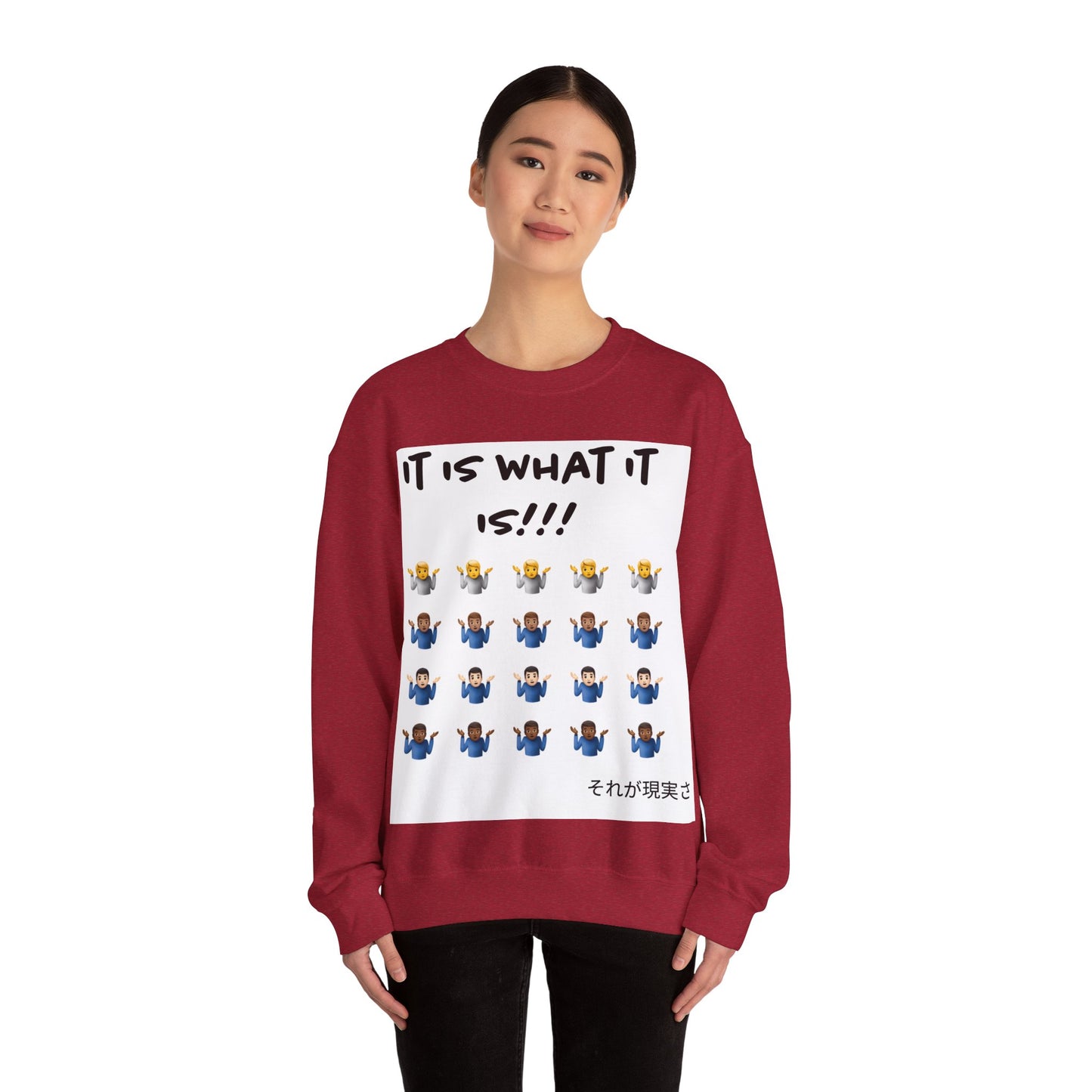 "It is what it is male" Single Print Unisex Heavy Blend™ Crewneck Sweatshirt