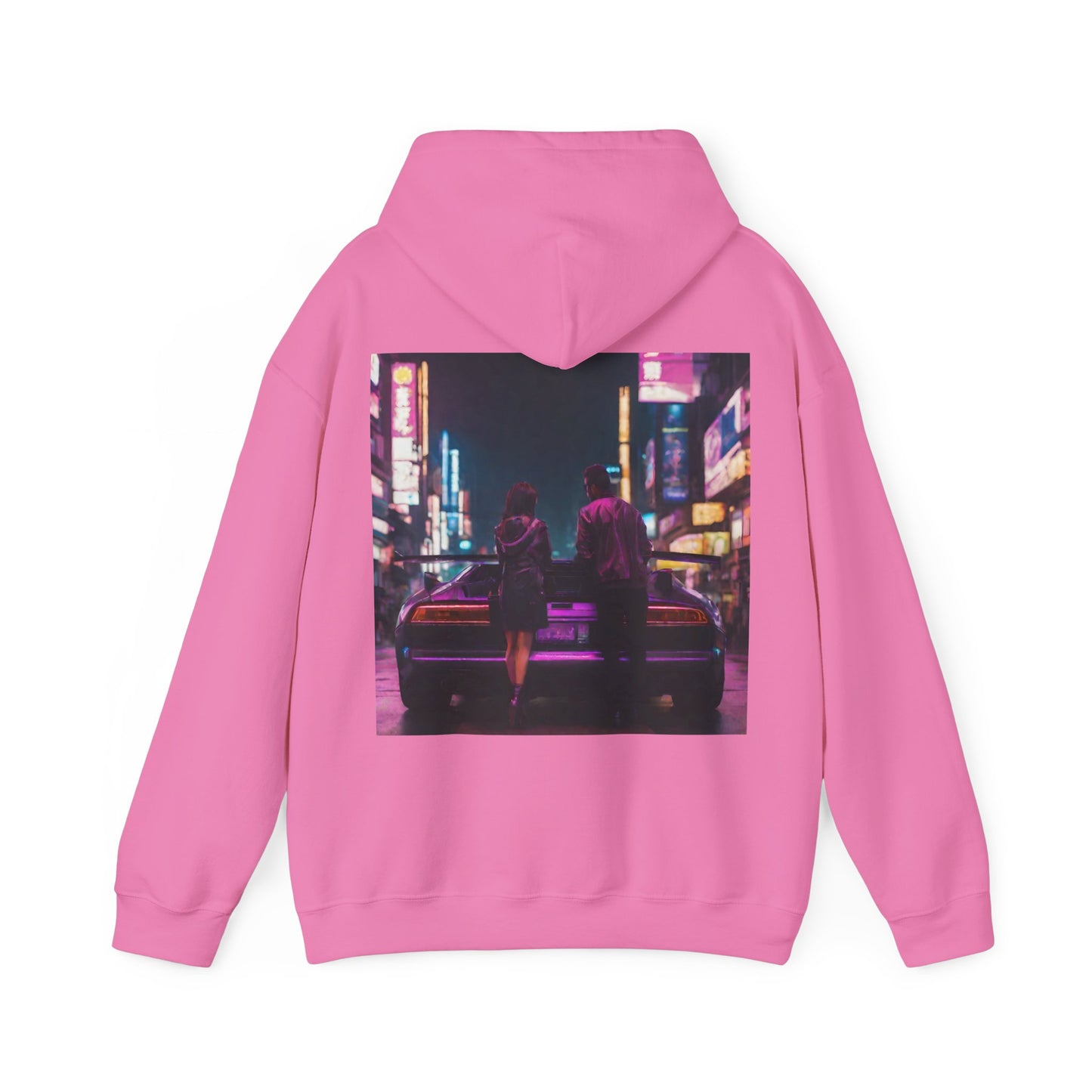 "Midnight in Neo Tokyo" Double Print Unisex Heavy Blend™ Hooded Sweatshirt