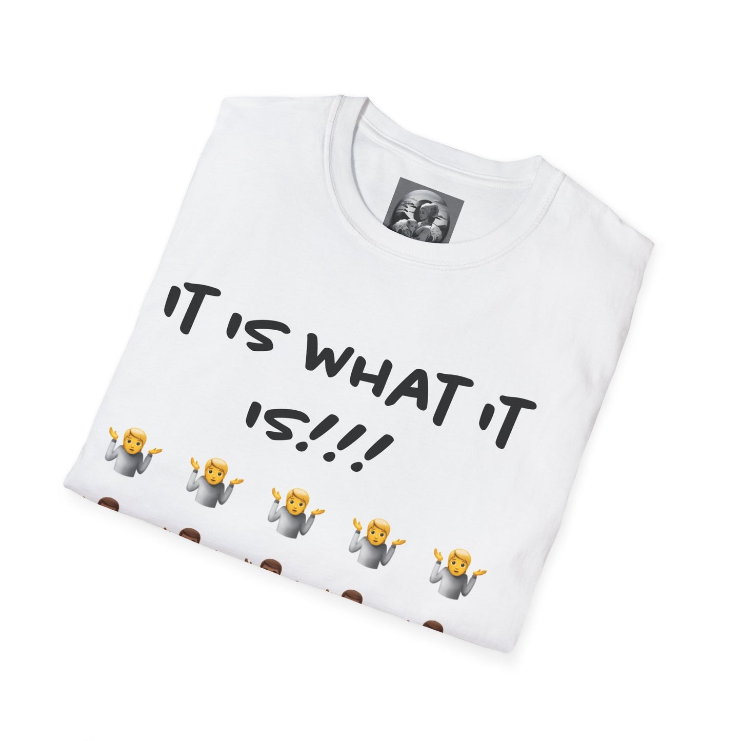 "It is what it is male" Single Print Unisex Softstyle T-Shirt