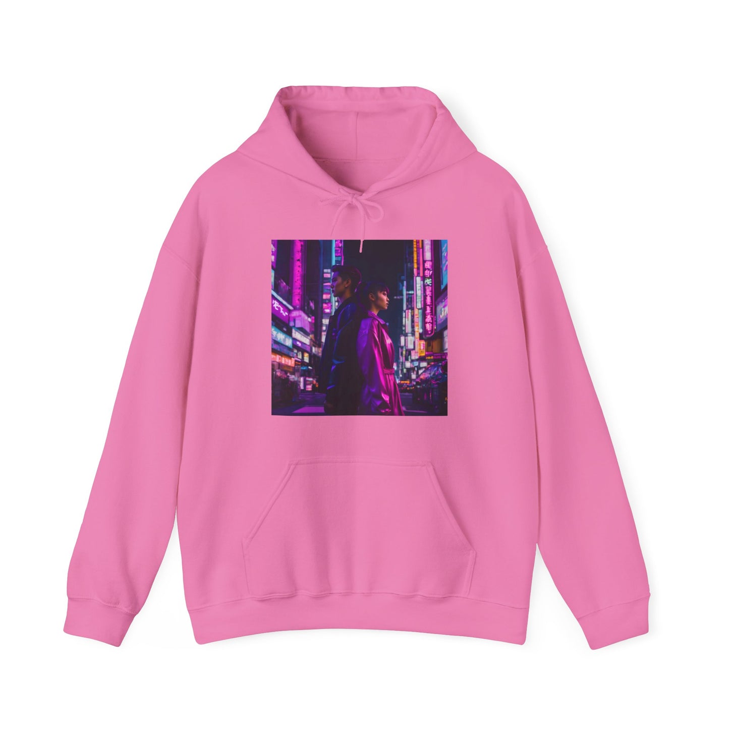 "Midnight in Neo Tokyo" Double Print Unisex Heavy Blend™ Hooded Sweatshirt