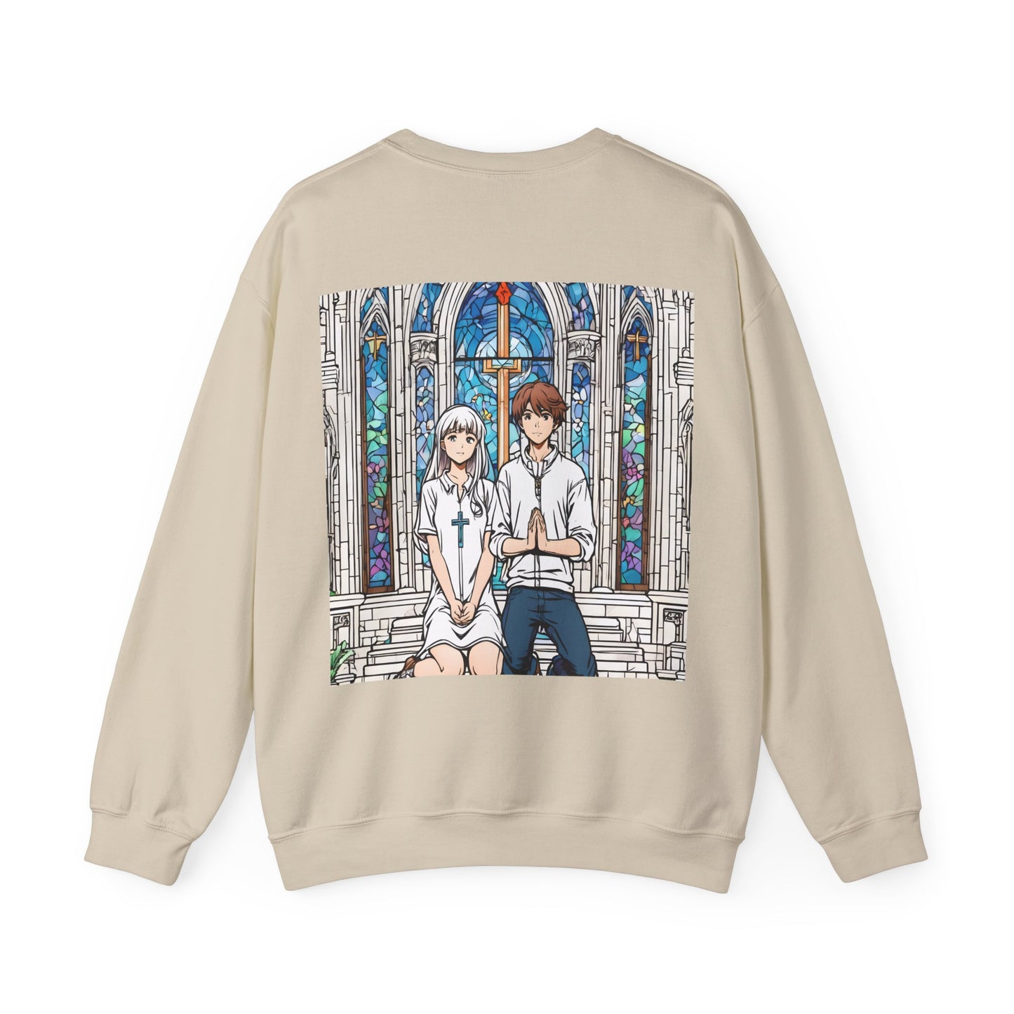 "In God we trust" Double Print Unisex Heavy Blend™ Crewneck Sweatshirt