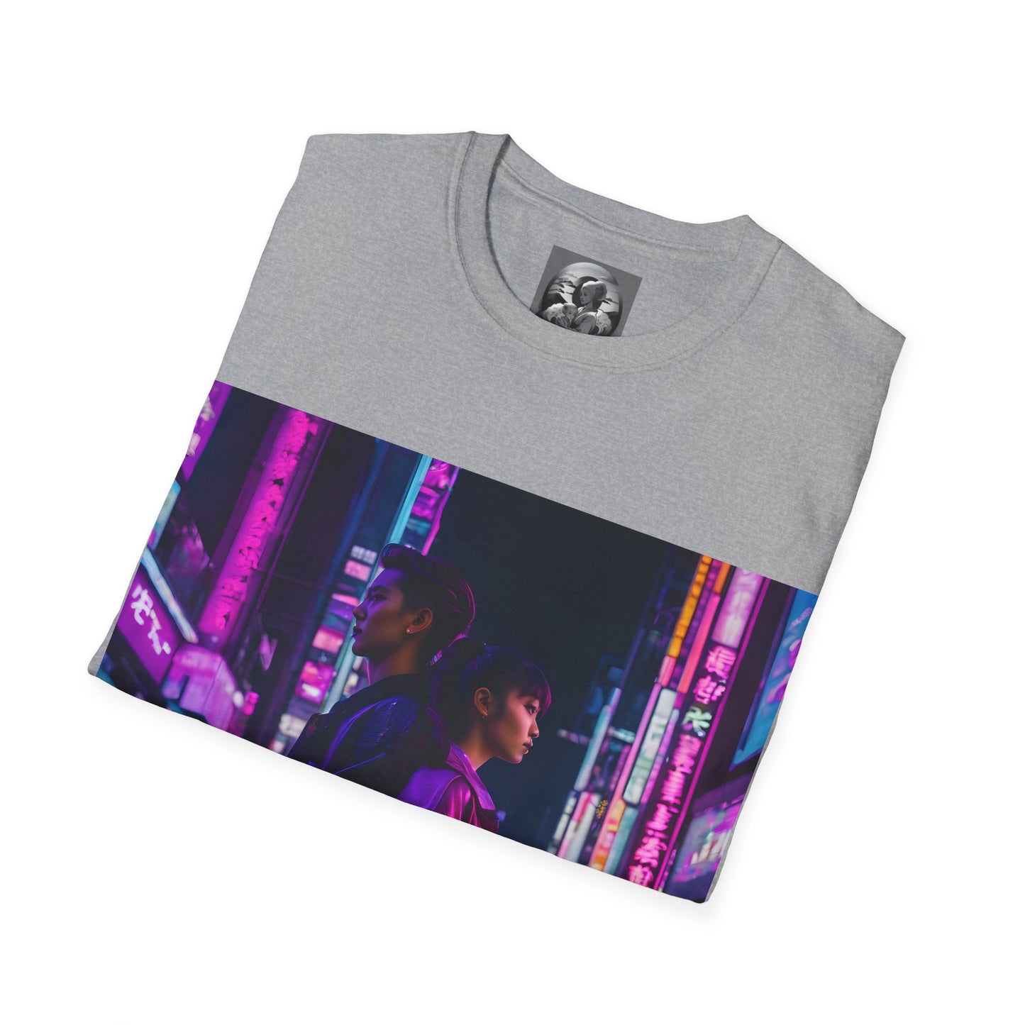 "Midnight in Neo Tokyo" Double Print Unisex Softstyle T-Shirt