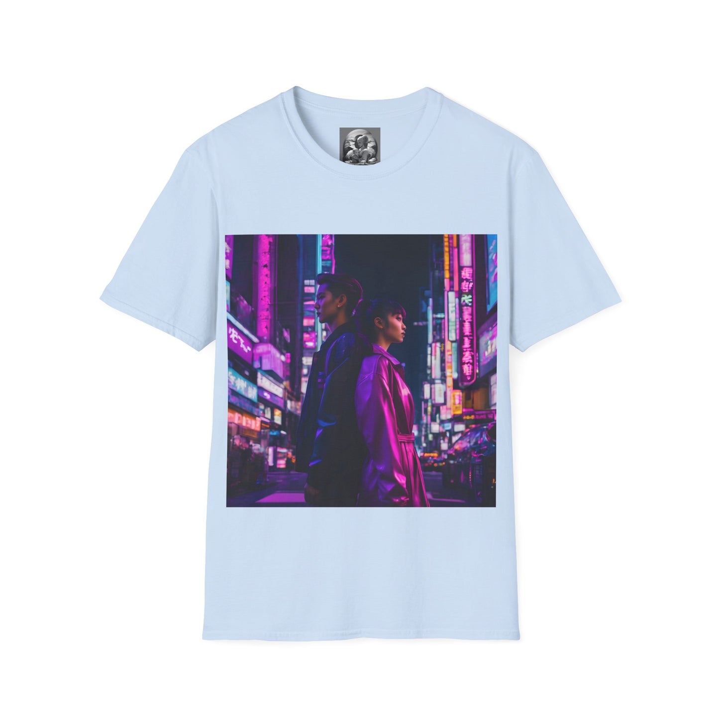 "Midnight in Neo Tokyo" Double Print Unisex Softstyle T-Shirt