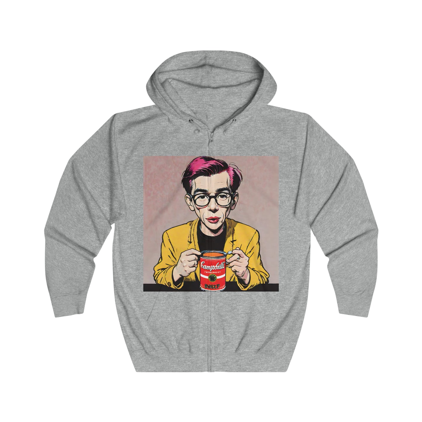 "Warhol: the abstract legend" Single Print Unisex Full Zip Hoodie