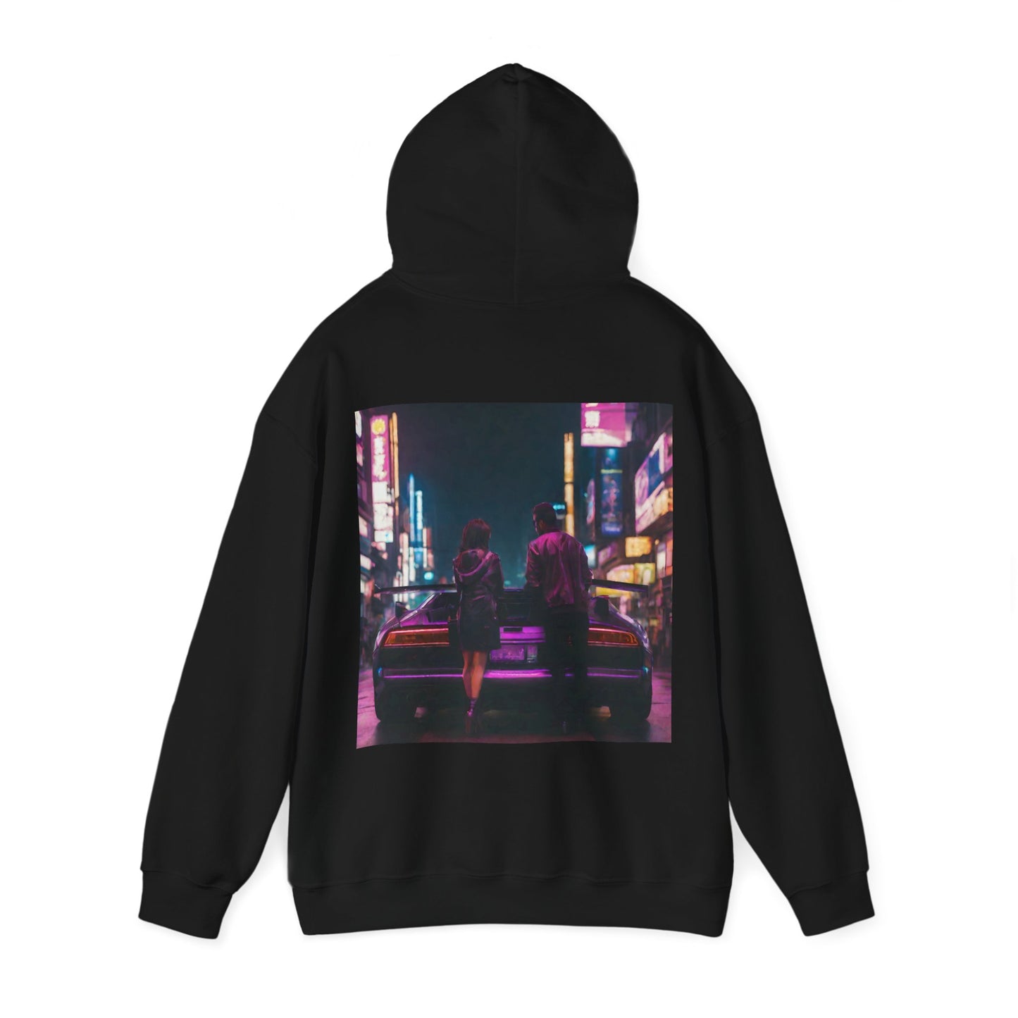 "Midnight in Neo Tokyo" Double Print Unisex Heavy Blend™ Hooded Sweatshirt