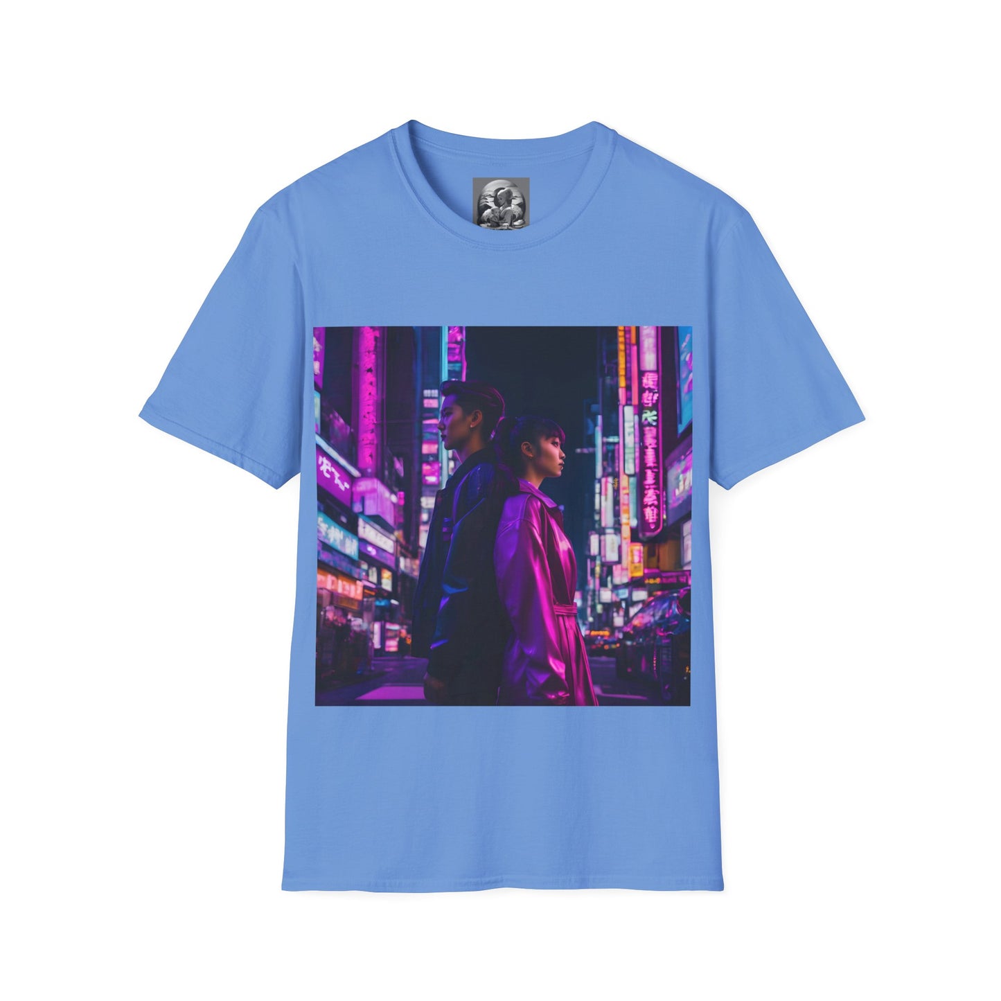 "Midnight in Neo Tokyo" Double Print Unisex Softstyle T-Shirt