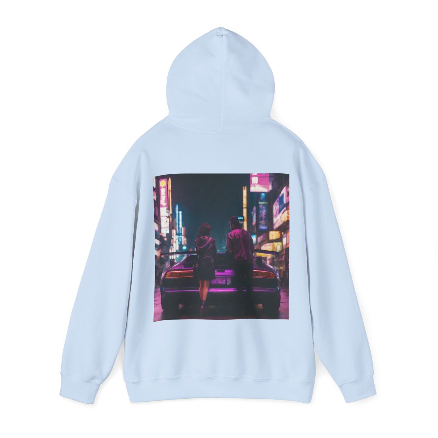 "Midnight in Neo Tokyo" Double Print Unisex Heavy Blend™ Hooded Sweatshirt