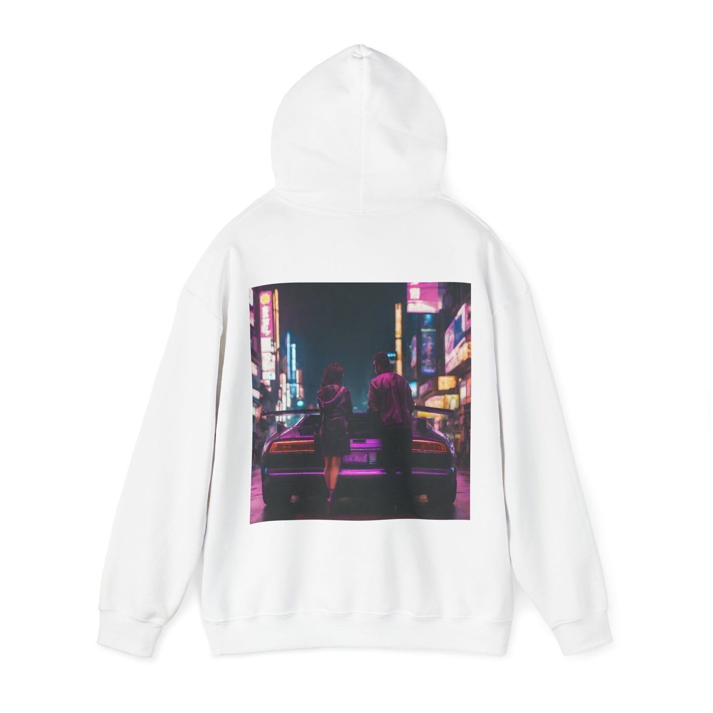 "Midnight in Neo Tokyo" Double Print Unisex Heavy Blend™ Hooded Sweatshirt