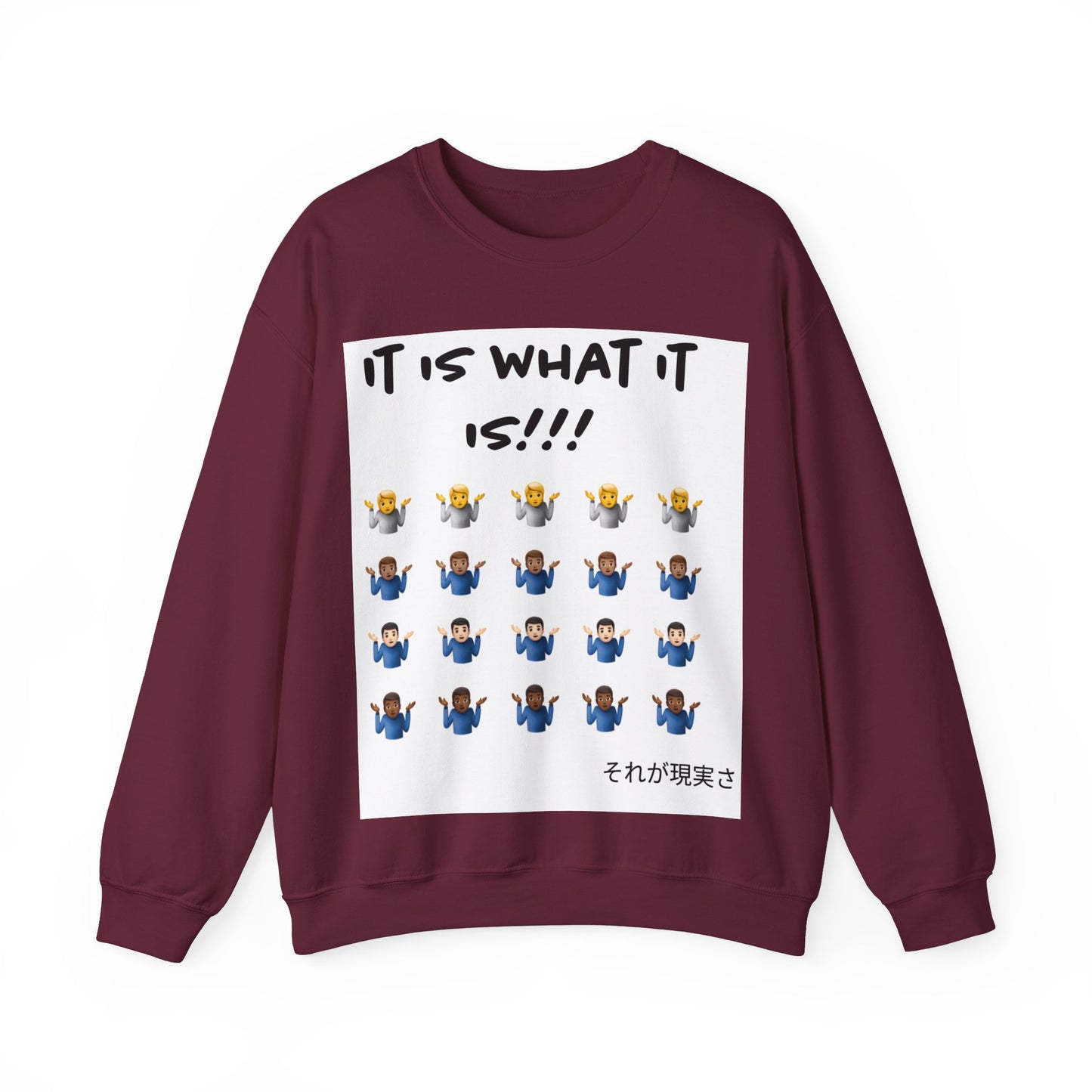 "It is what it is male" Single Print Unisex Heavy Blend™ Crewneck Sweatshirt