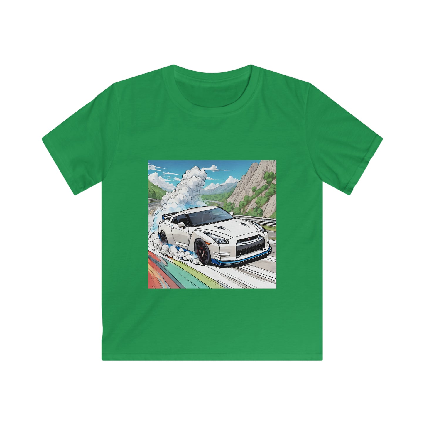 " Go, Go, Go Racing !!!!!!" Single Print Kids Softstyle Tee