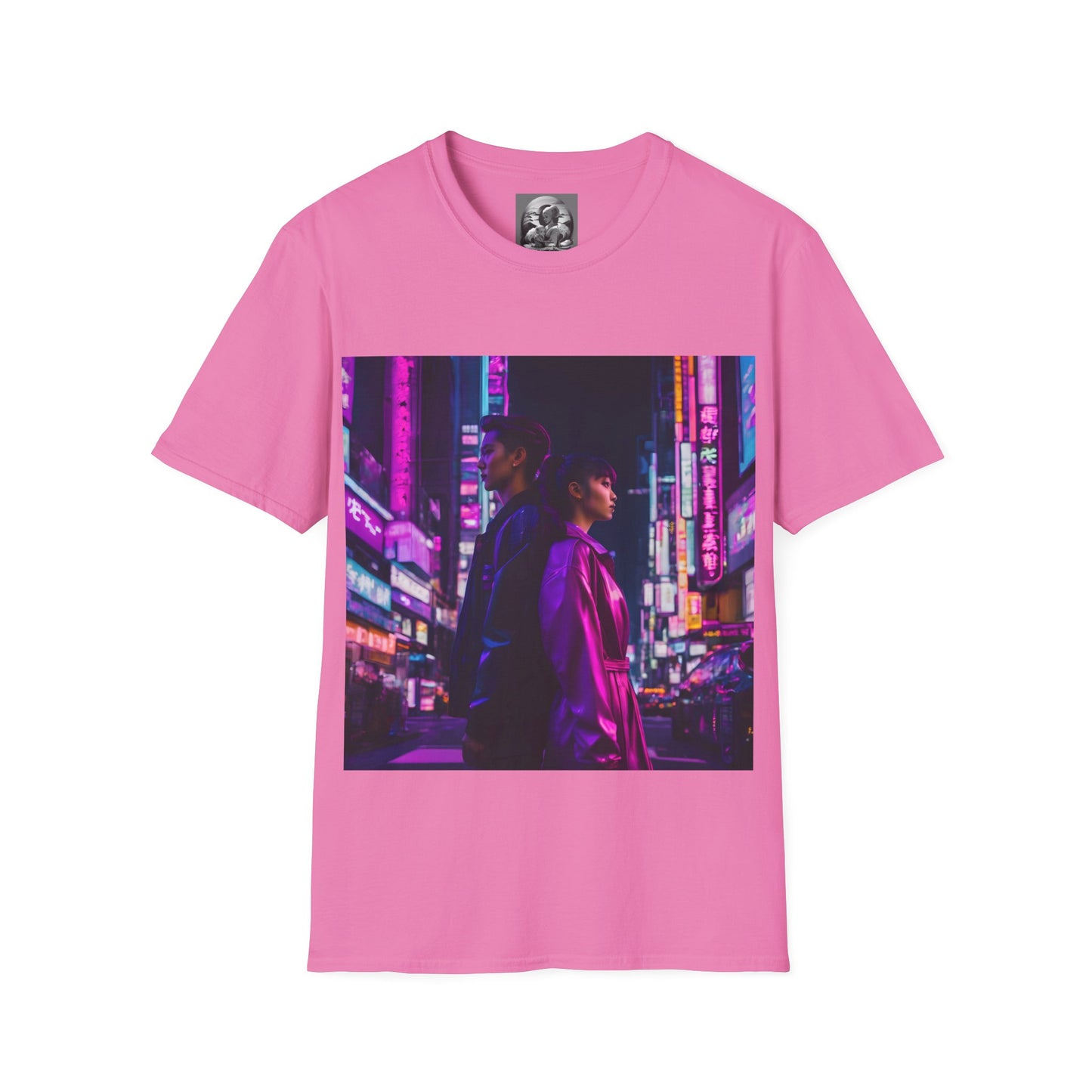 "Midnight in Neo Tokyo" Double Print Unisex Softstyle T-Shirt