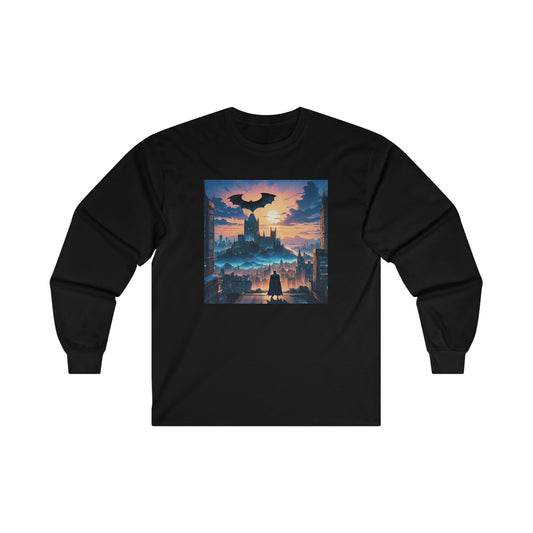 "The Dark Knight watches" Single Print Ultra Cotton Long Sleeve Tee